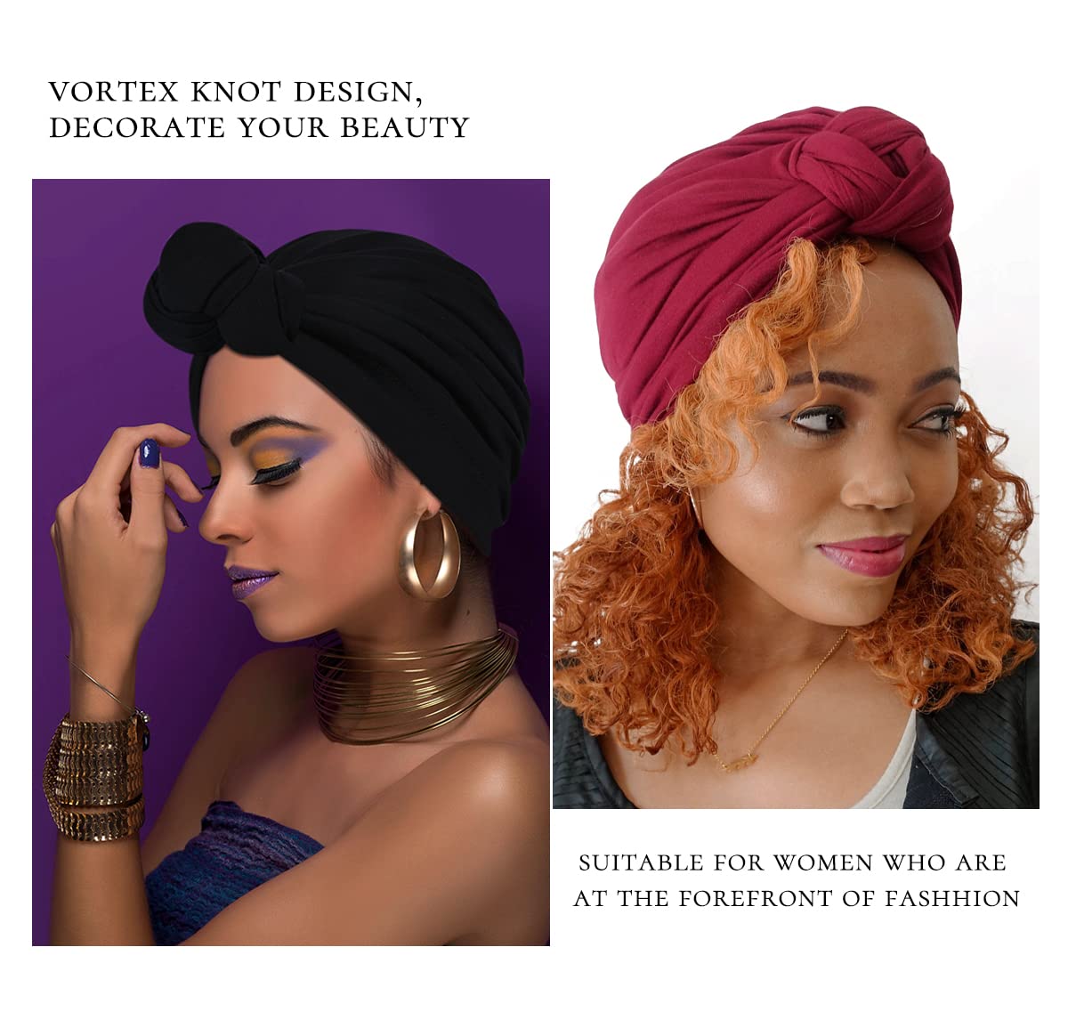 Stylish Women's Turban & Beanie Hats - African Head Wraps, Indian Pre-Tied Bonnet Cap for Ladies | Perfect for Winter, Yoga, Church & Fashion Outfits