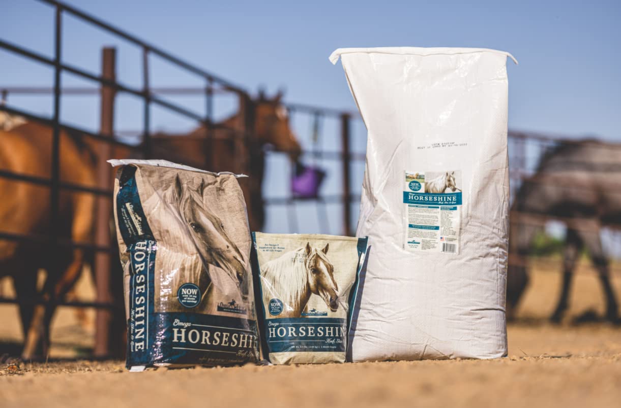 Omega Horseshine Omega-3 Flaxseed Supplement for Horses - 45 lb Bag | Promotes Healthy Coat & Joint Support | Ideal for Performance Horses & Daily Nutrition