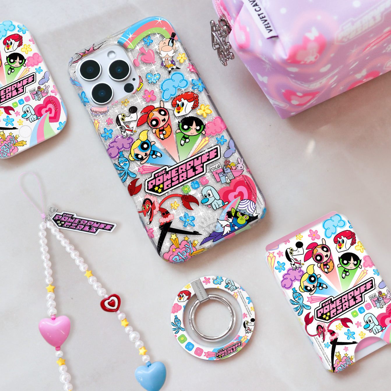The Powerpuff Girls Cute Cartoon Phone Charm - Kawaii Anime Keychain for Phone Case, Backpack & Purse Accessories - Perfect Gift for Girls & Fans of Cartoon Network Shows