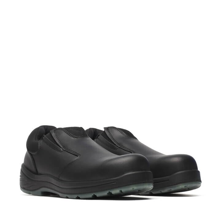 Thorogood Thoro-Flex Black Slip-On Safety Toe Work Shoes for Men & Women - Full-Grain Leather with Cushion Footbed | Slip, Oil & Puncture Resistant Outsole | Ideal for Construction, Warehouse & Industrial Work