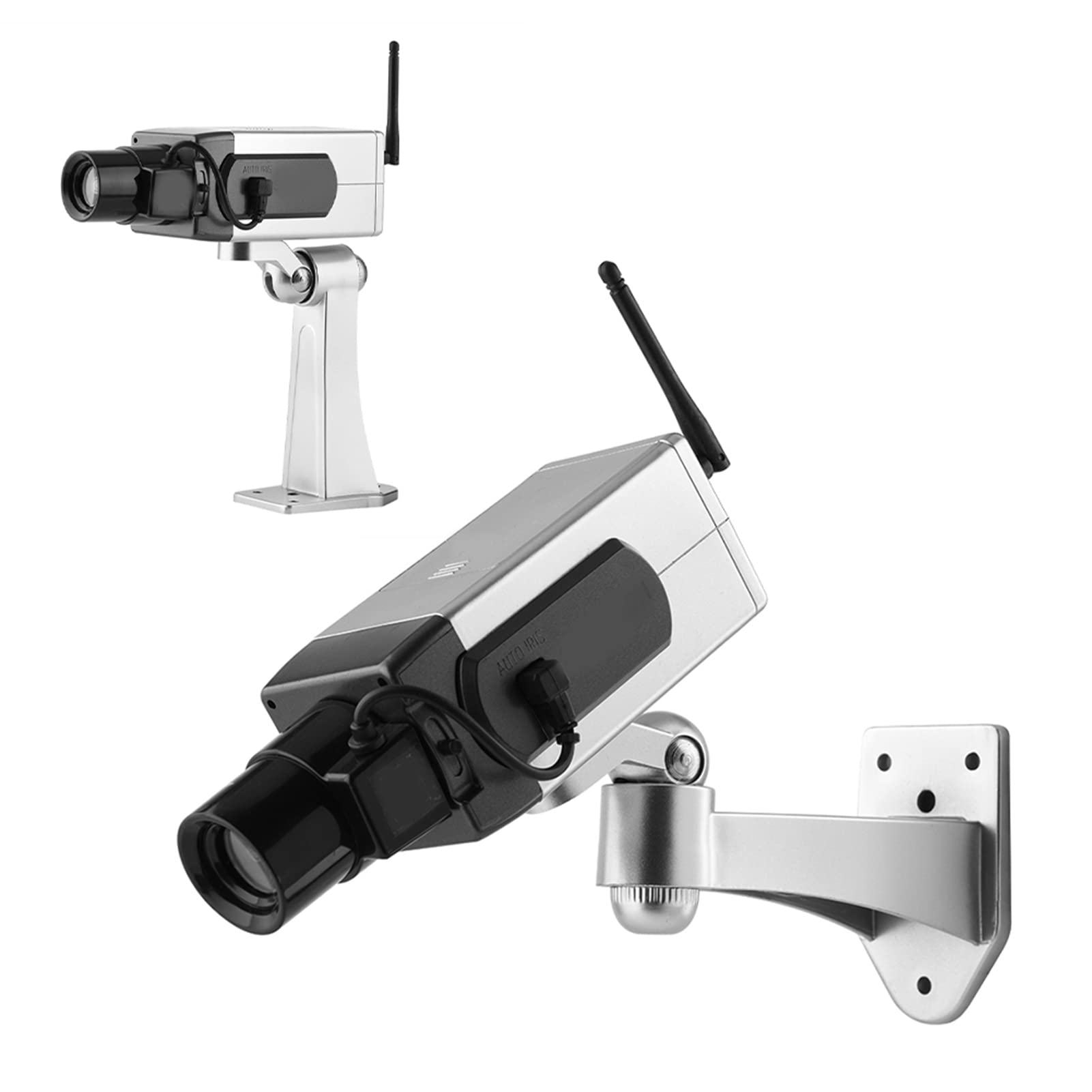 TIKATARER Fake Security Camera with Auto Movement - Bullet Style Dummy Surveillance Camera for Indoor & Outdoor Use - Ideal for Home, Office & Retail Security Deterrent