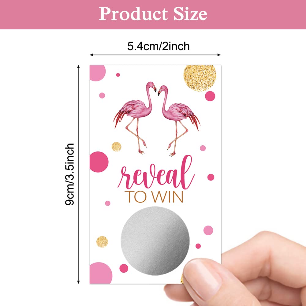 50 Pack Flamingo Bridal Shower Scratch Off Game Cards - Fun Wedding Party Games for Bridal Showers, Country Weddings & Baby Showers - Perfect for Bachelorette Parties & Bridal Lottery Tickets