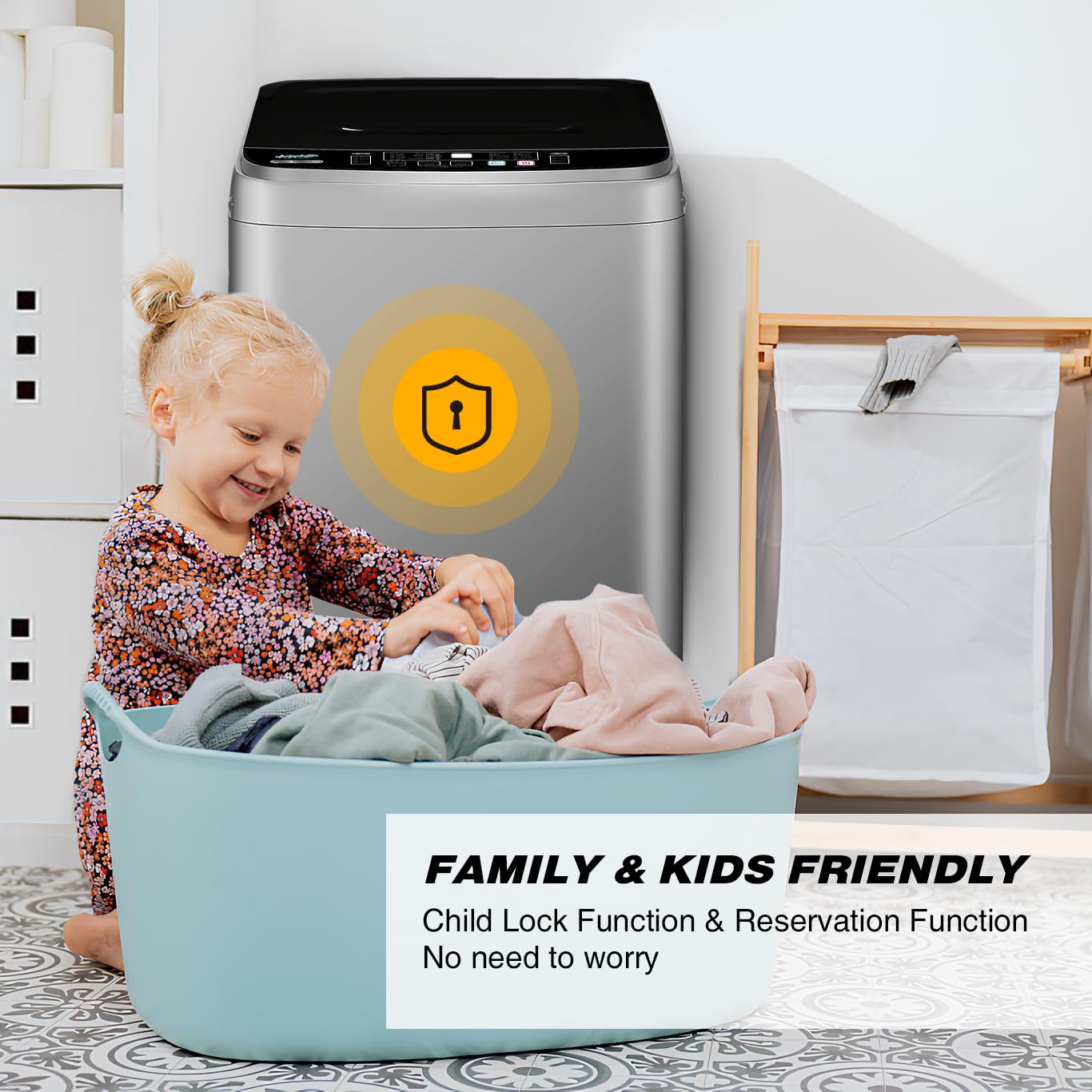 Portable Washing Machine 25 lbs - Full Automatic Compact Washer with 10 Wash Programs & 8 Water Levels - Low Noise Laundry Machine with LED Display - Perfect for Apartments, RVs, Camping & Small Spaces (Grey)
