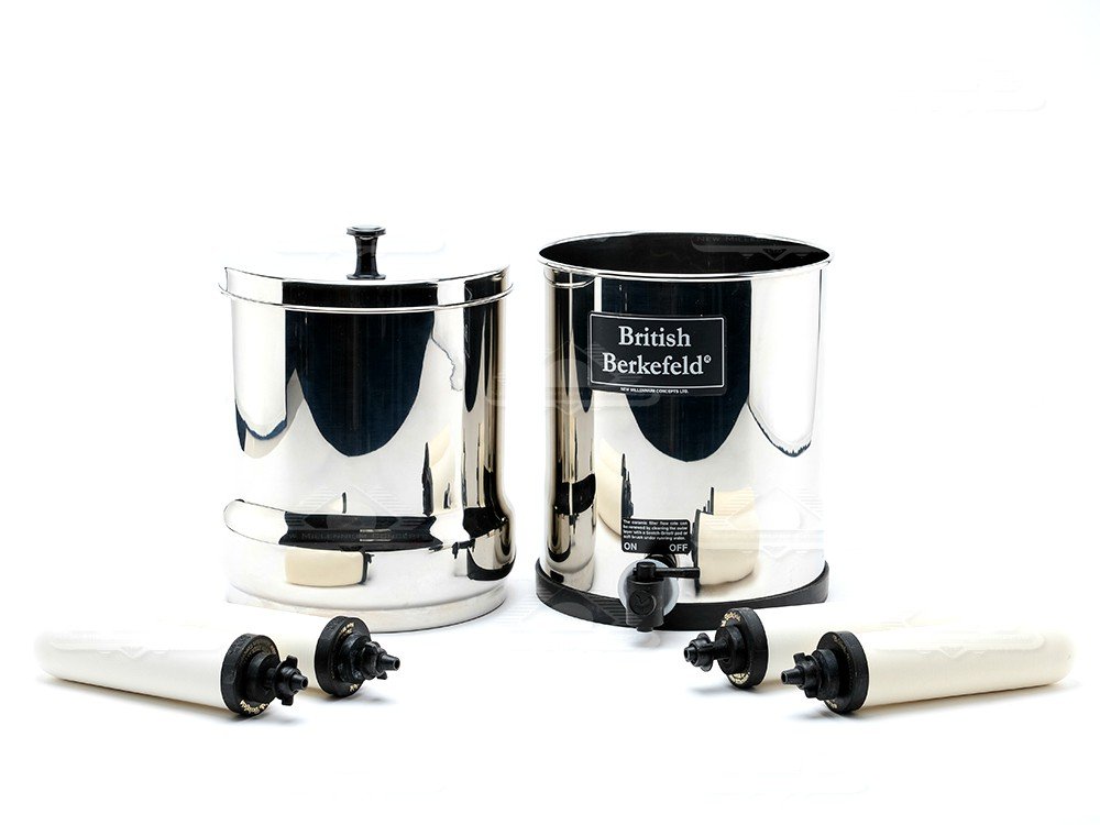British Berkefeld® Gravity Water Filter with 4 Super Sterasyl™ Ceramic Elements - Ideal for Home, Camping & Emergency Preparedness