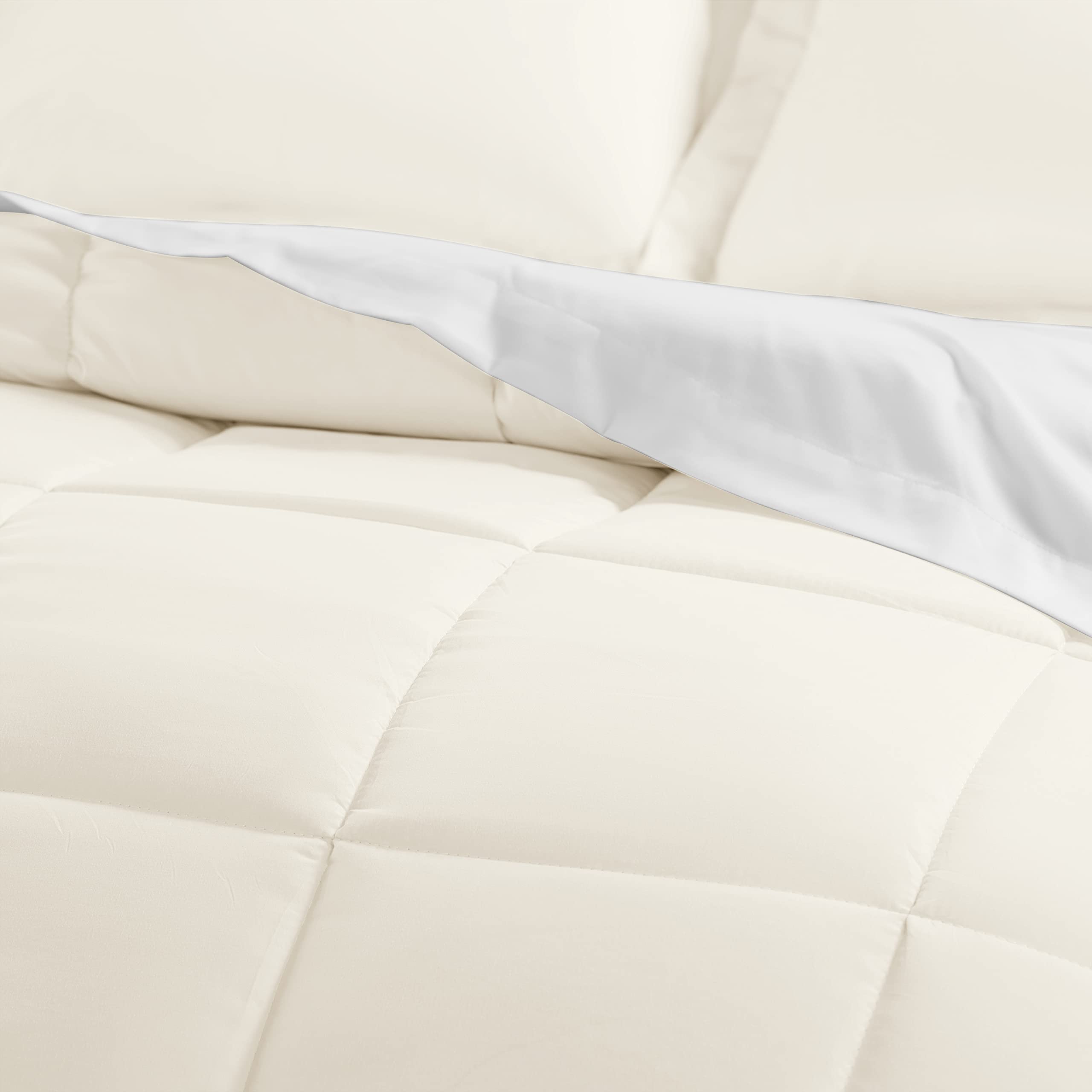 ienjoy Home Bed in a Bag - Twin Size Ivory Comforter Set | Soft Bedding Collection for Kids & Guest Rooms | Complete Bedroom Solution with Sheets, Pillowcases & Shams
