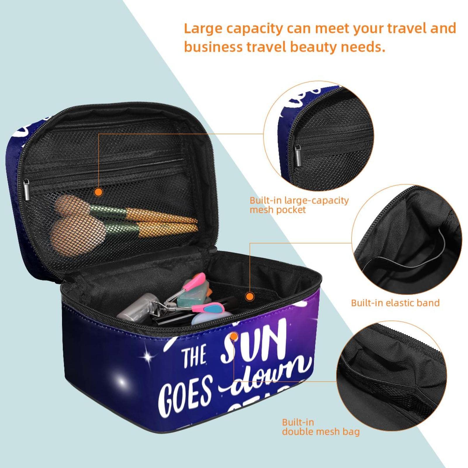 Starry Sky Galaxy Makeup Organizer Bag - Travel Cosmetic Case for Women & Girls, Portable Toiletry Bag with Inspirational Design | Perfect for Travel, Gym & Daily Organization