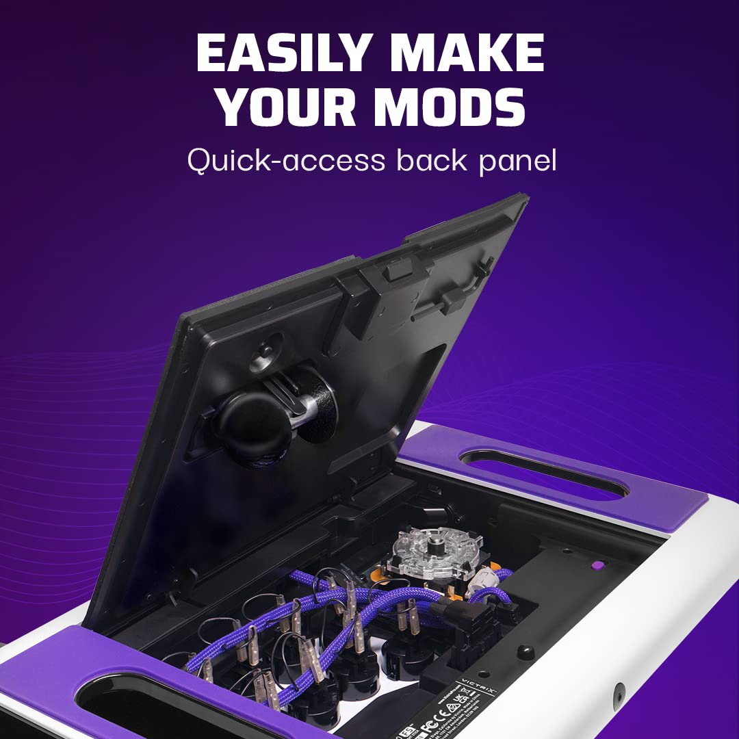 Victrix Pro FS Esports Fight Stick for PS4, PS5 & PC - Premium Aluminum Arcade Controller with Sanwa Denshi Buttons, Detachable Joystick & Ergonomic Design - Tournament Grade for Street Fighter, Tekken & Fighting Games (White) - Perfect for Competitive Gaming & Home Arcades