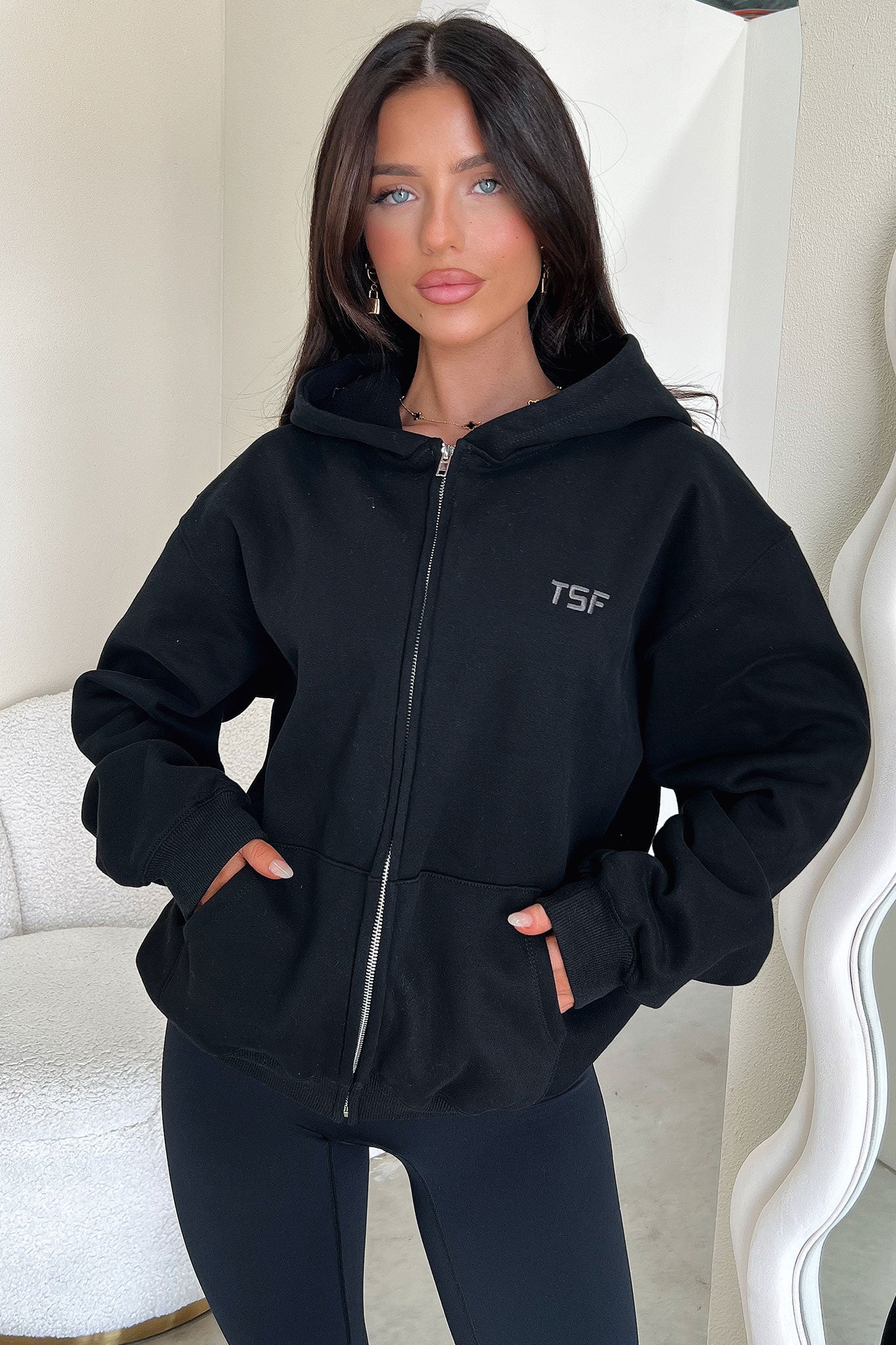 Dale Zip Up Hoodie for Men & Women - Black Cotton Fleece Pullover Jacket - Casual Streetwear for Outdoor Activities & Daily Wear