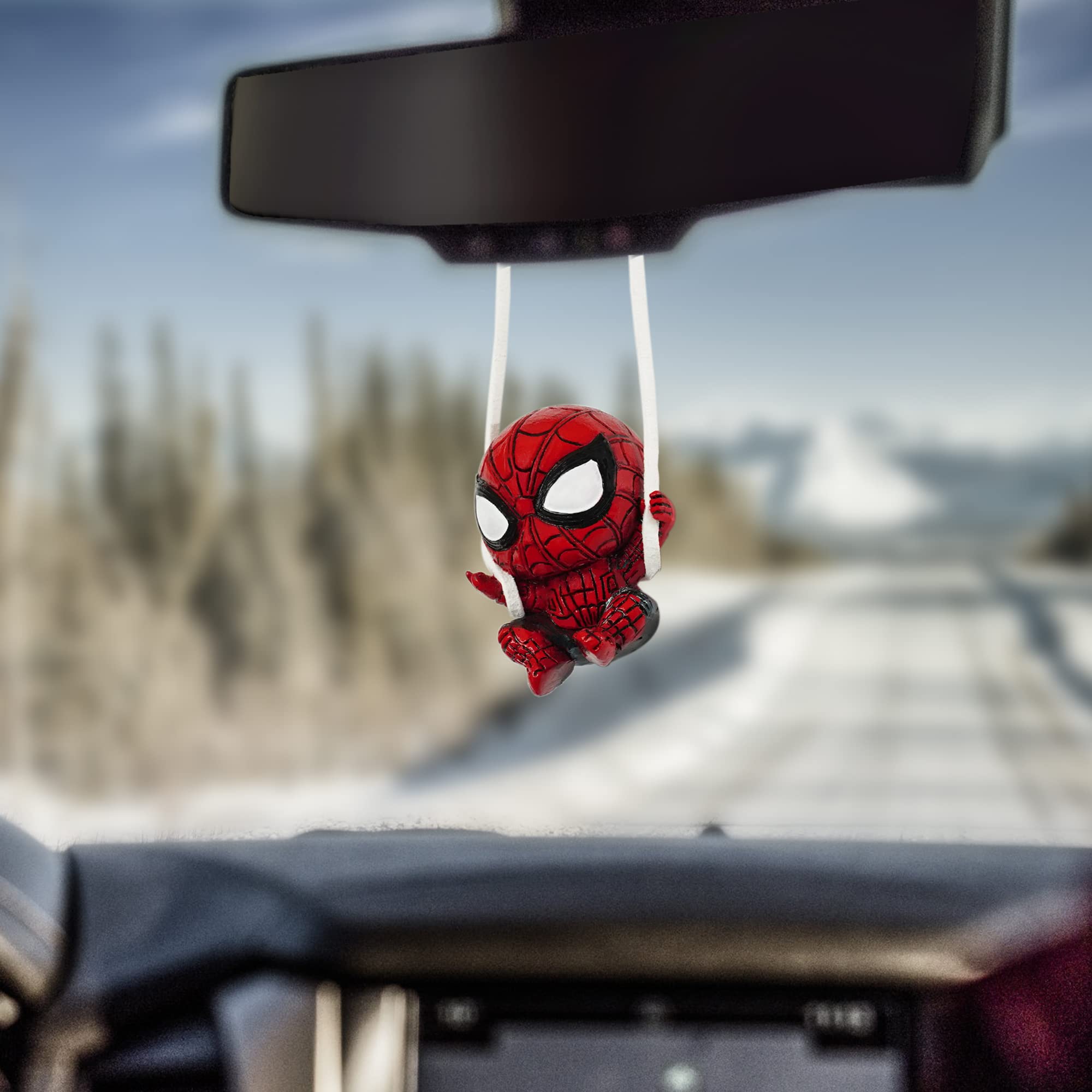 Car Rear View Mirror Hanging Ornament - Stylish Auto Interior Decor with Reflective Mirror | Perfect for Personalizing Your Vehicle & Enhancing Driving Experience