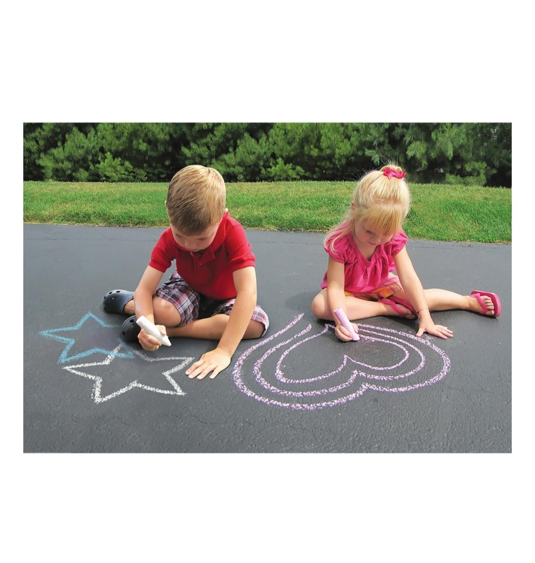 Cra-Z-Art Sidewalk Chalk - 32 Vibrant Colors Non-Toxic Outdoor Chalk for Kids - Perfect for Driveway Art, Playground Fun & Summer Activities