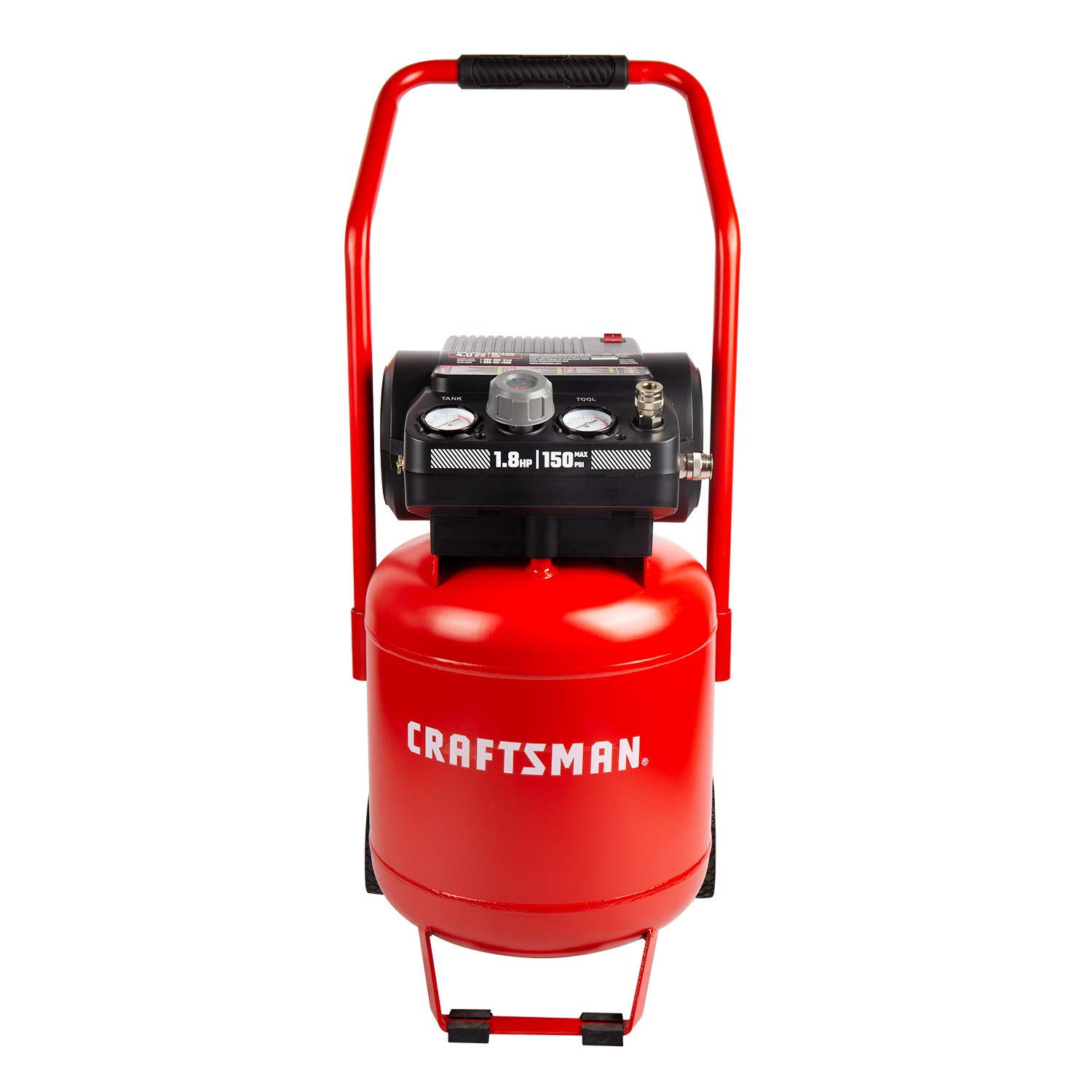 Craftsman 10 Gallon 1.8 HP Oil-Free Air Compressor - 150 PSI Max, Vertical Portable Air Tool for Home Garage & Workshop (Model CMXECXA0331042) - Perfect for Inflating Tires, Powering Nail Guns & Airbrushing