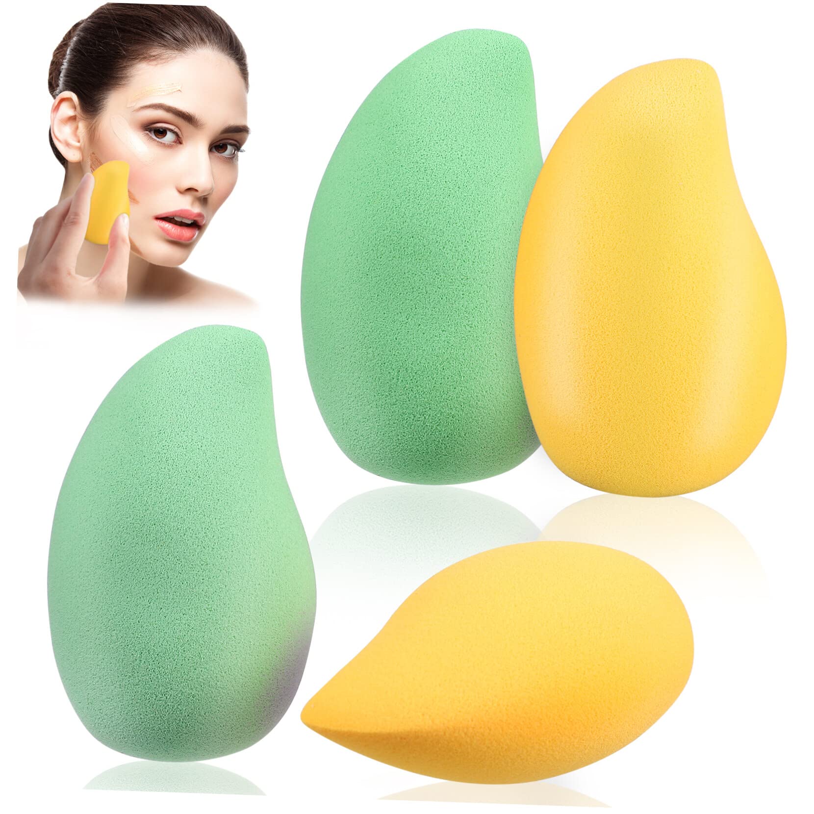 FOMIYES 4pcs Round Makeup Powder Puff Sponge - Soft Beauty Blender for Liquid & Powder Foundation, Concealer - Perfect for Women's Daily Makeup & Professional Cosmetic Application - Ideal for Travel, Home & Salon Use