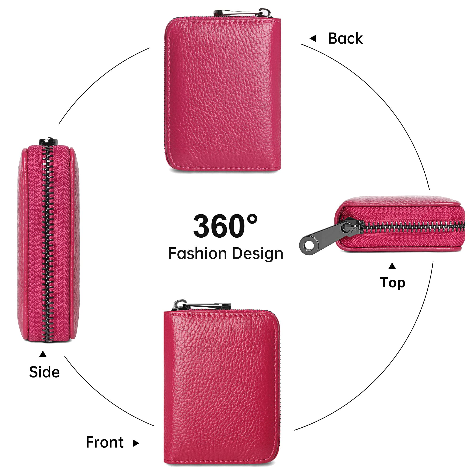Genuine Leather RFID Blocking Credit Card Holder for Women - Slim Accordion Wallet with Multiple Card Slots | Perfect for Travel, Business & Everyday Use