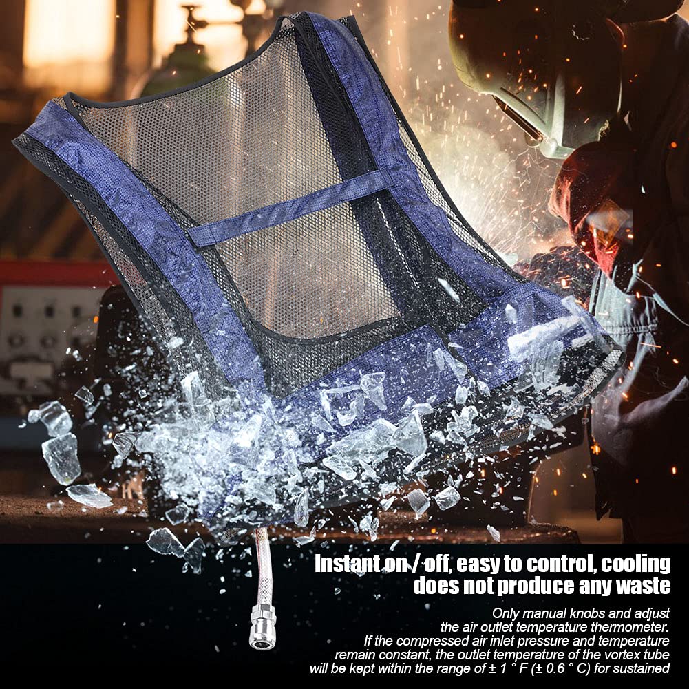 GLOGLOW Cooling Vest for Welding - Steel Air Compressed Cooling Waistcoat with Vortex Tube Technology | Ice Vest for Heat Relief | Perfect for Construction, Outdoor Work & Hot Weather Activities