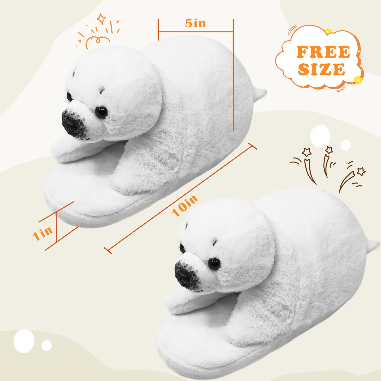 Funny Animal Slippers for Women - Cartoon Cute Fluffy House Slippers with Soft Memory Foam, Cozy Cotton Indoor Slides | Perfect Birthday Gift for Her, Best for Relaxing at Home & Spa Days