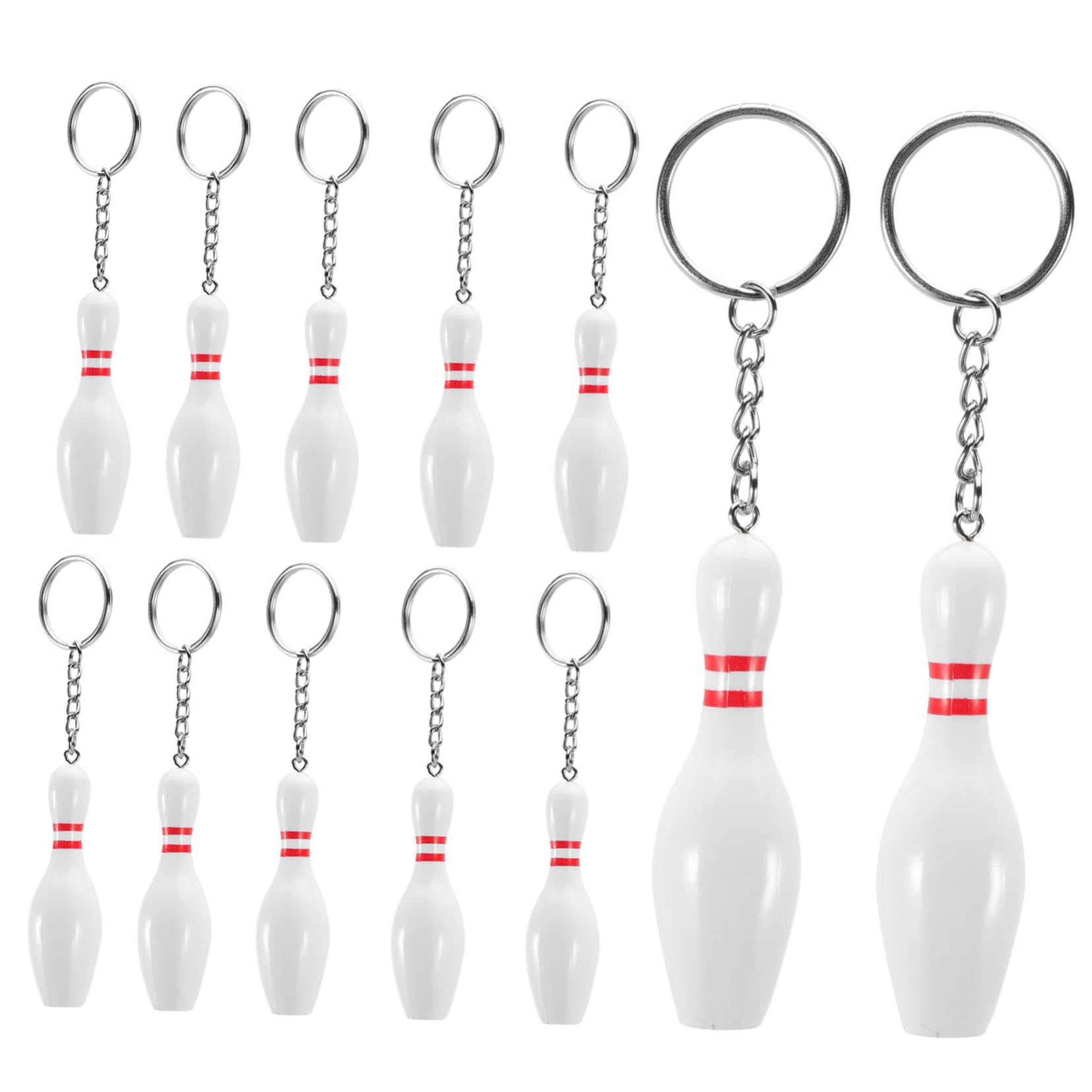 BELLIFFY Mini Bowling Keychains - Adorable Bowling Pin Shape Keychain Ornaments, Perfect for Bag Charms, Gift Tags, and Party Favors