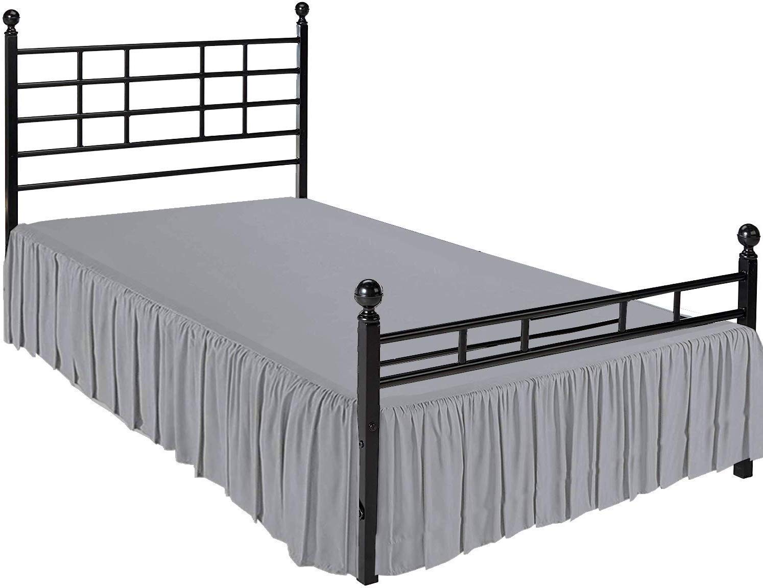 Premium 100% Microfiber Bed Skirt with Split Corners - Soft, Wrinkle-Free & Sheen Finish, 26