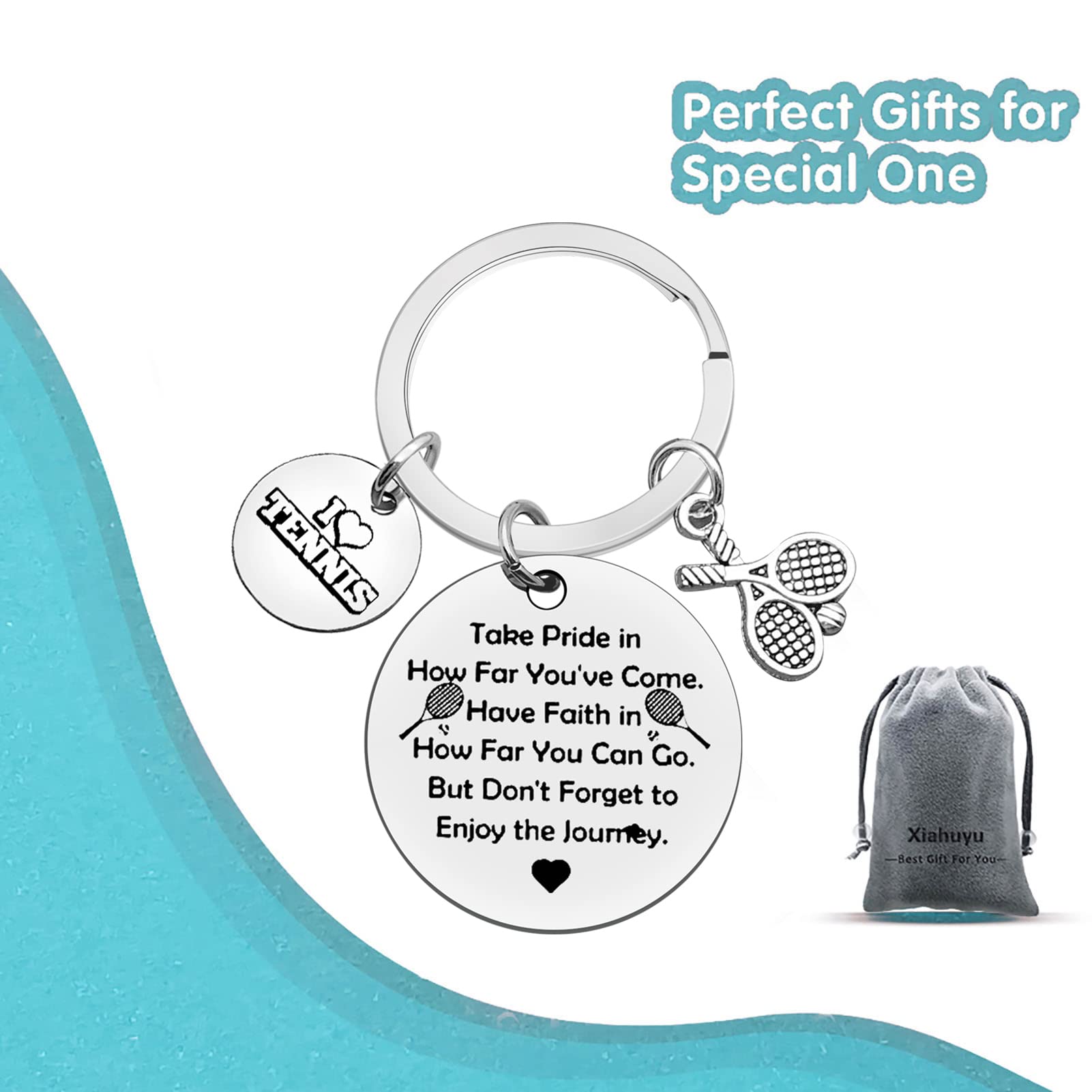 Xiahuyu Tennis Keychain - Perfect Gift for Tennis Lovers, Players, Coaches & Teams | Great for Tennis Tournaments, Team Events & Player Appreciation Gifts