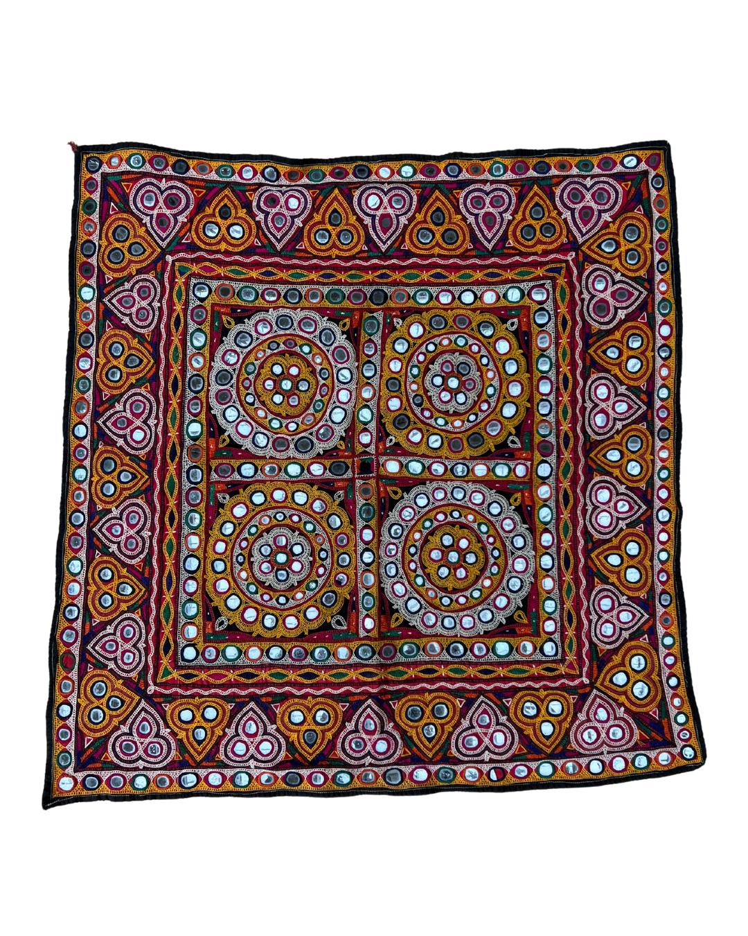 Authentic Vintage Handmade Textile from Gujarat - Boho Home Decor, Wall Hanging & Table Runner for Bohemian & Ethnic Interior Design