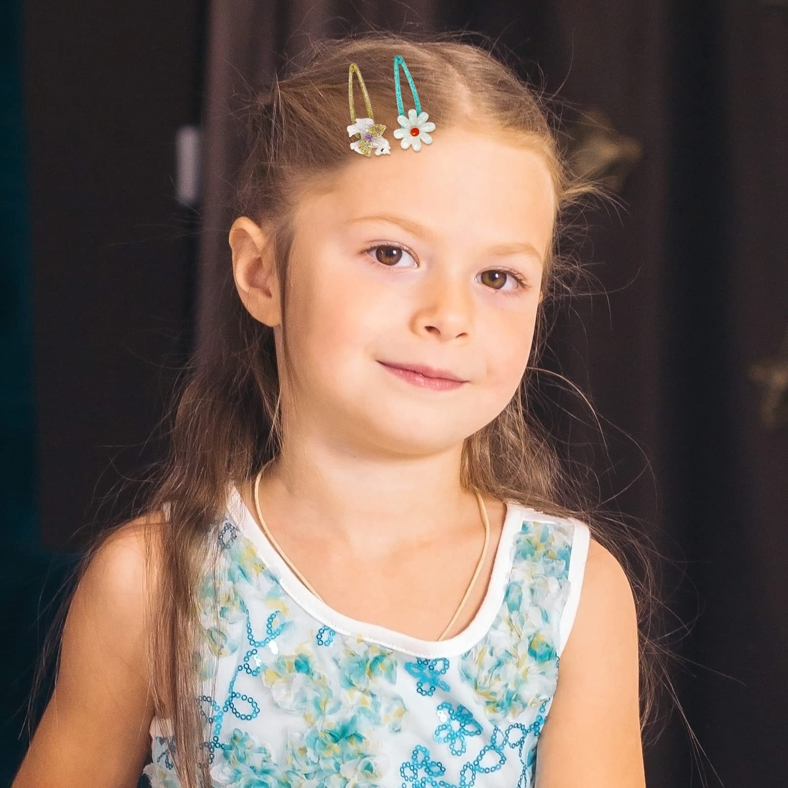 Unicorn Hair Clips for Toddler Girls - Cute Flower Snap Clips & Adorable Rabbit Metal Hair Pins | Perfect for Birthday Gifts, Party Favors, and Everyday Hair Accessories