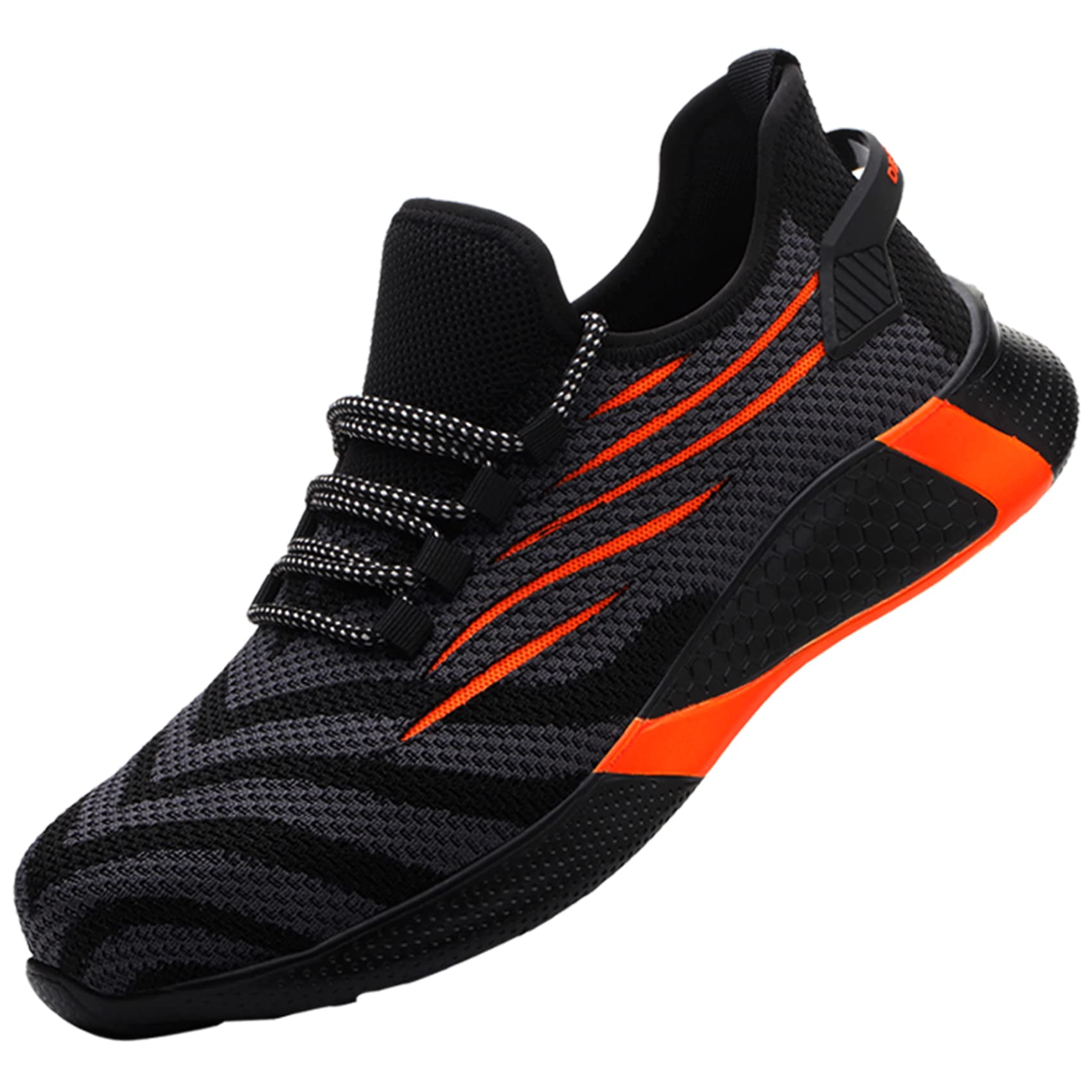 Kezhiho Men's Steel Toe Work Shoes - Lightweight, Slip & Puncture Resistant Safety Sneakers for Construction & Industrial Use | Breathable, Durable & Comfortable for All-Day Wear