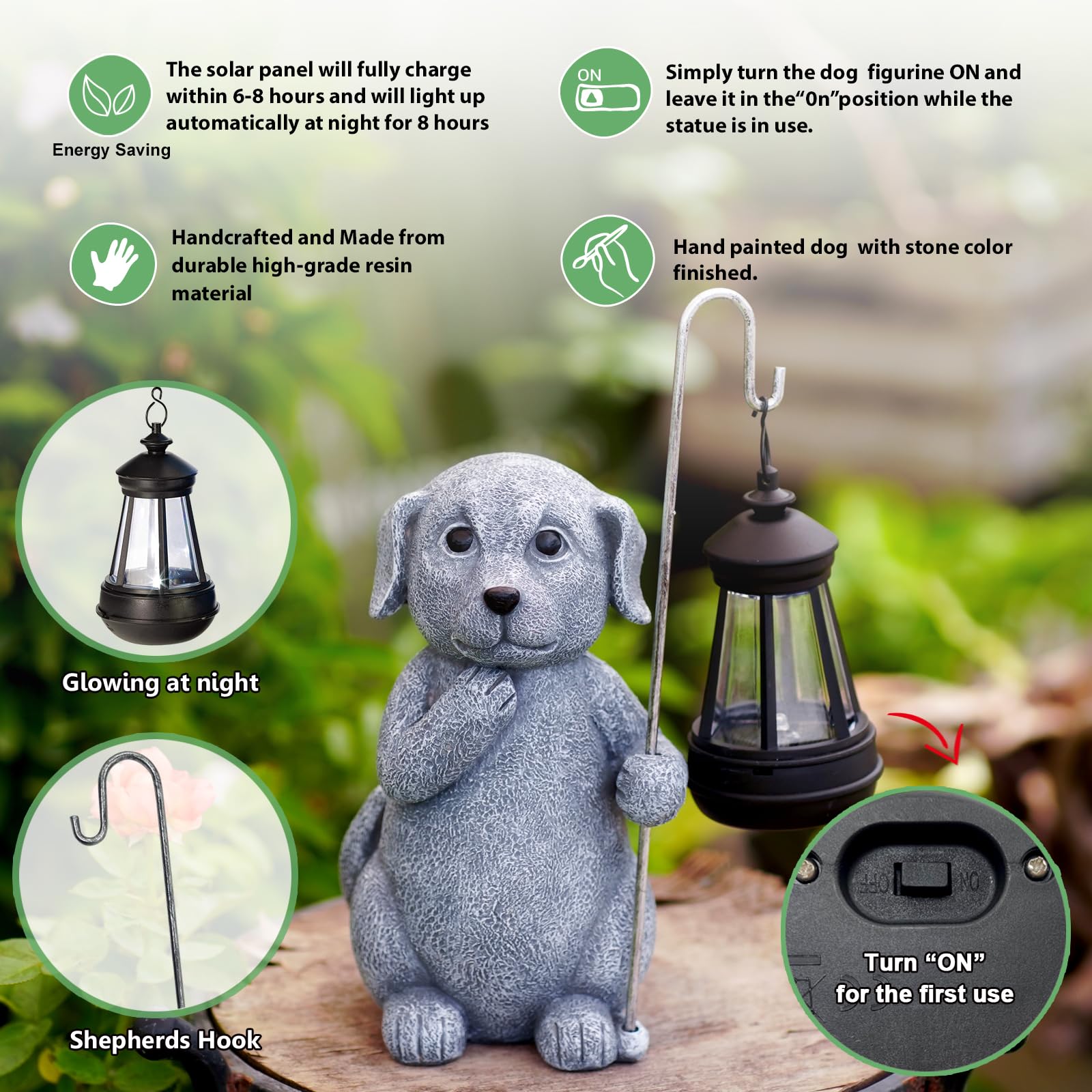 Solar Powered Garden Decor Statues - Outdoor Patio Balcony Yard Lawn Ornaments - Unique Christmas Birthday Gifts for Women, Mom, Grandma, Wife & Sister - Perfect for Garden Decorations, Home Landscaping & Holiday Gift Giving