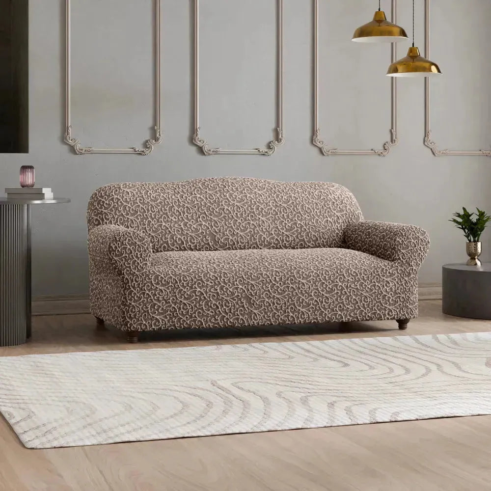 3-Seater Sofa Slipcover - Jacquard 3D Textured Stretchable Couch Cover - Perfect for Living Room, Bedroom, and Home Decor Protection