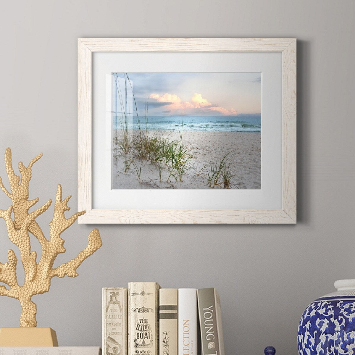 Premium Framed Beach Driftwood Wall Art - Coastal Decor for Living Room, Bedroom & Office - Nature Inspired Home Decoration