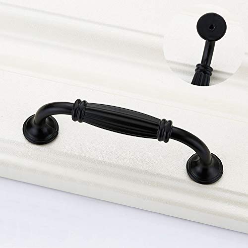 GKYZBB 10-Piece Set 96mm Hole Center Black Rustic Cabinet Handles - Farmhouse Style Kitchen Drawer Pulls for Cabinets, Dressers & Furniture Upgrades