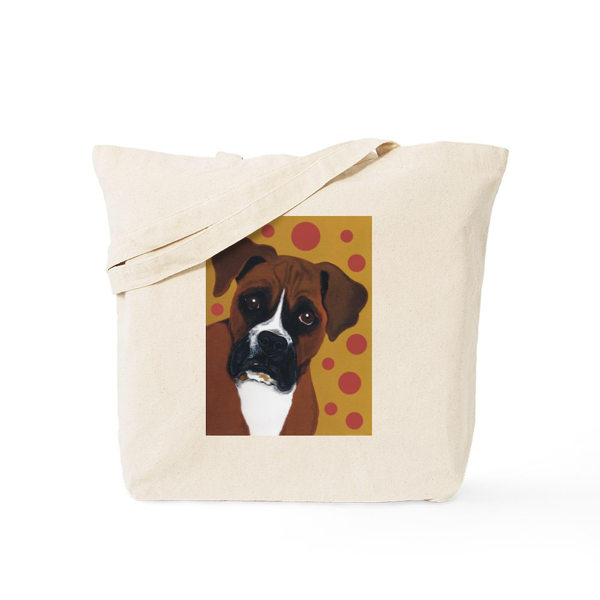 Boxer Dog The Look! Natural Canvas Tote Bag - Reusable Shopping & Grocery Bag for Dog Lovers, Pet Owners & Eco-Friendly Lifestyle
