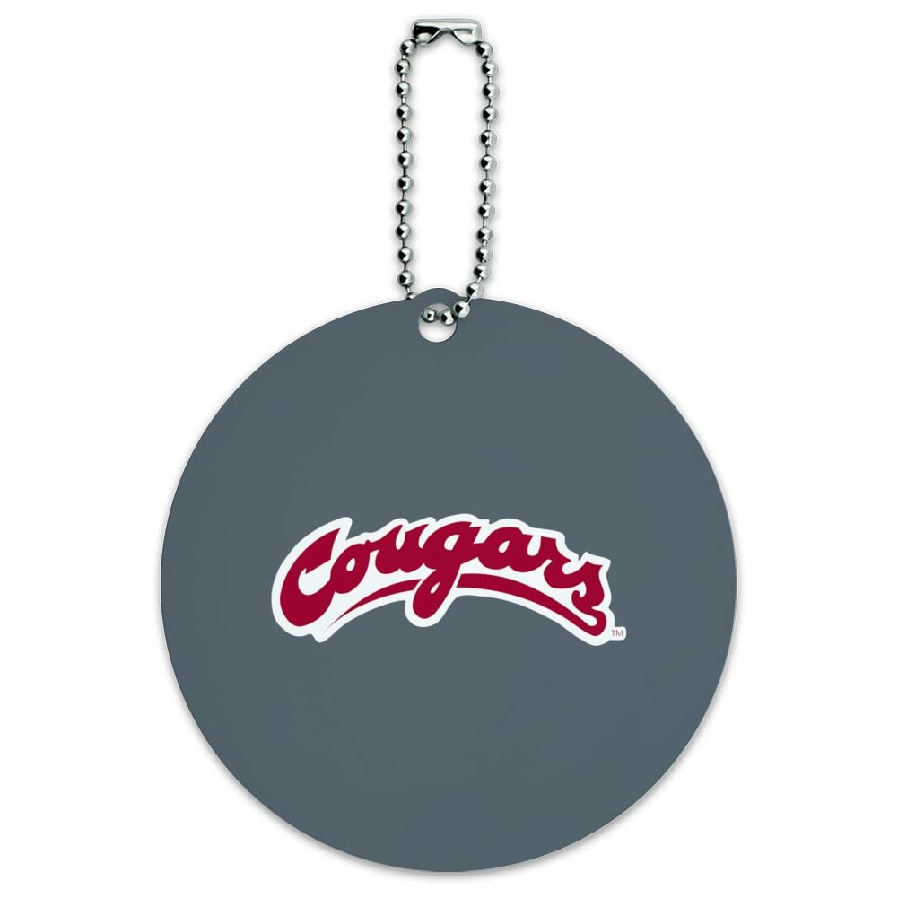 Washington State Secondary Logo Round Luggage ID Tag - Durable Suitcase & Carry-On Baggage Identifier for Travel Accessories (Perfect for Airports, Business Trips & Vacation Identification)