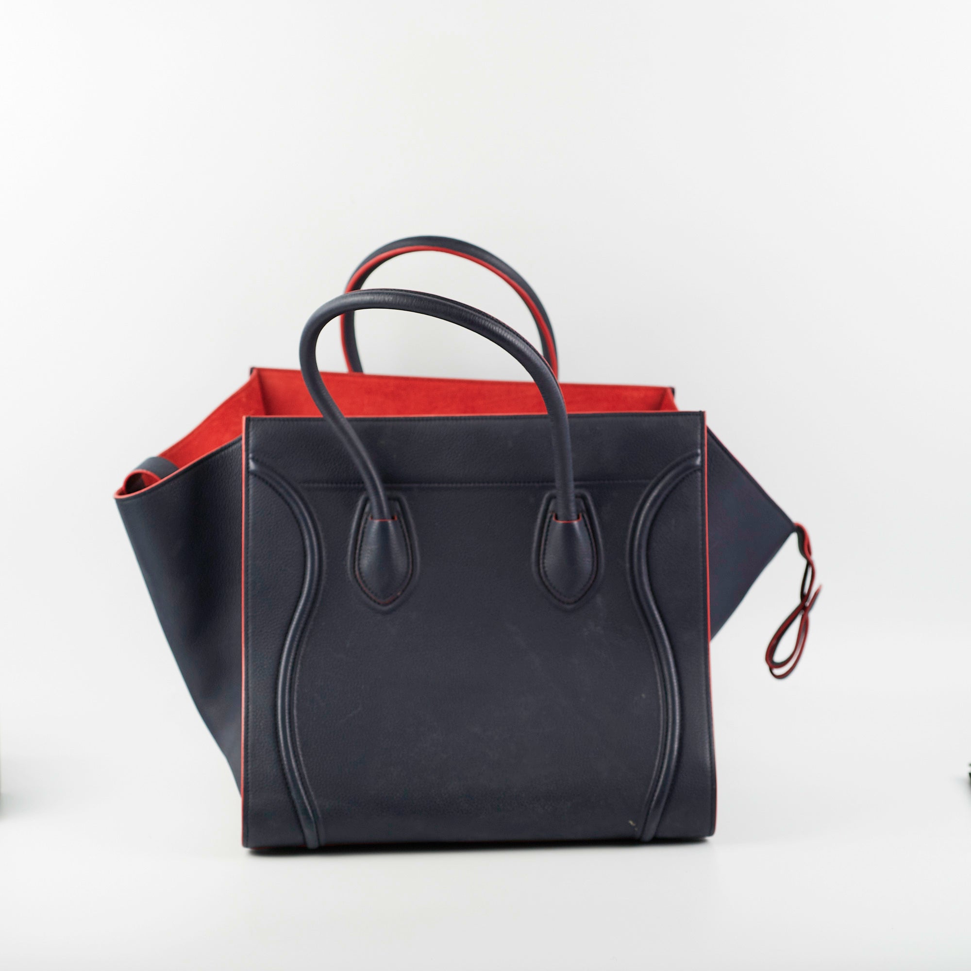 Celine Medium Trapeze Navy Blue Leather Tote Bag for Women | Luxury Designer Handbag for Work, Travel & Everyday Use
