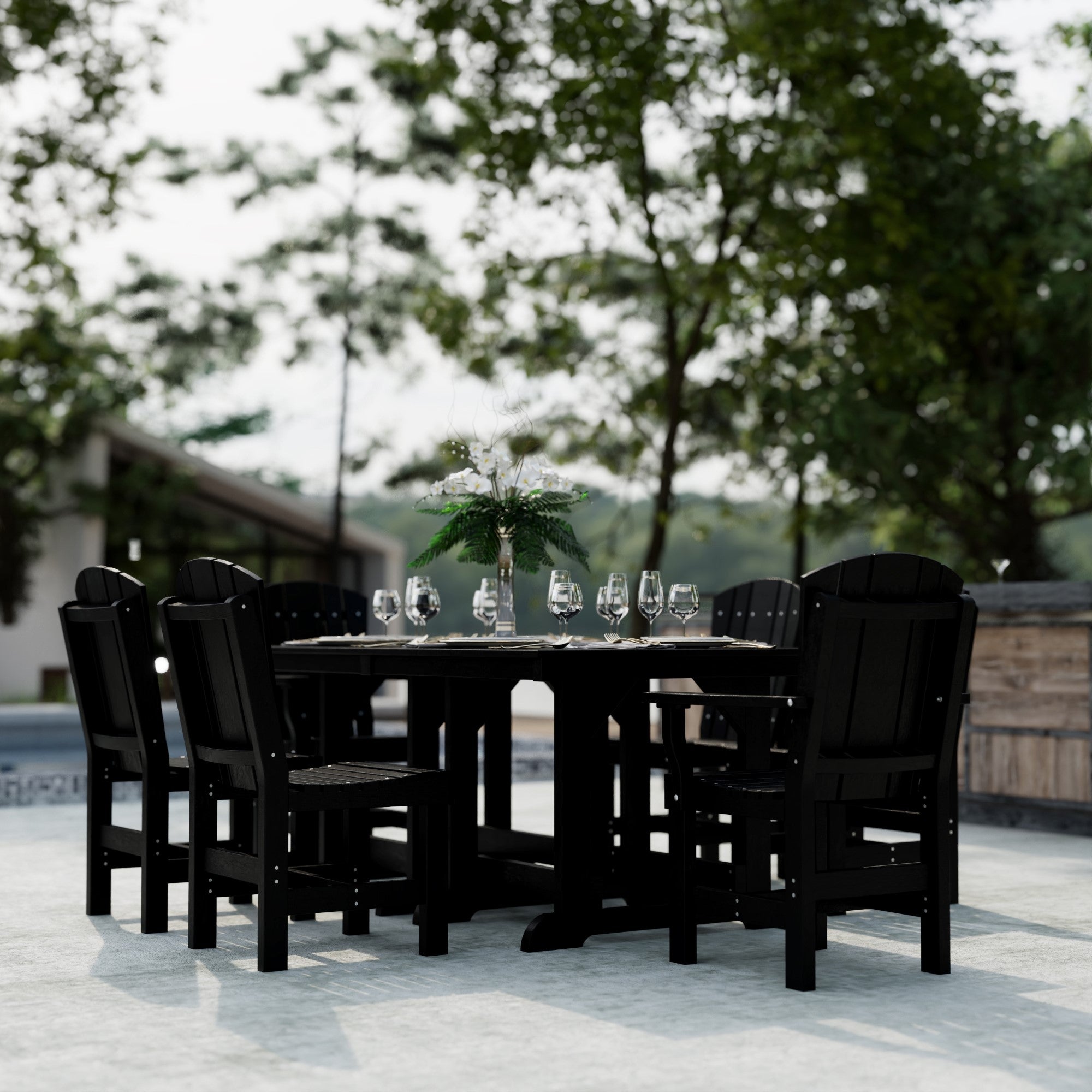 Heritage 7-Piece 44x72 Inch Dining Table Set with Chairs - Perfect for Family Gatherings, Dinner Parties & Outdoor Entertaining