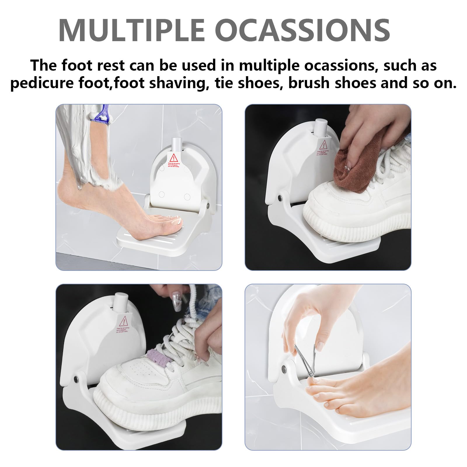 Foldable Shower Foot Rest with Strong Suction Cups - No Drilling Anti-Slip Shaving Pedal for Women - Perfect for Leg Shaving, Pregnant Women & Back Pain Relief - Ideal for Bathroom, Spa & Home Use