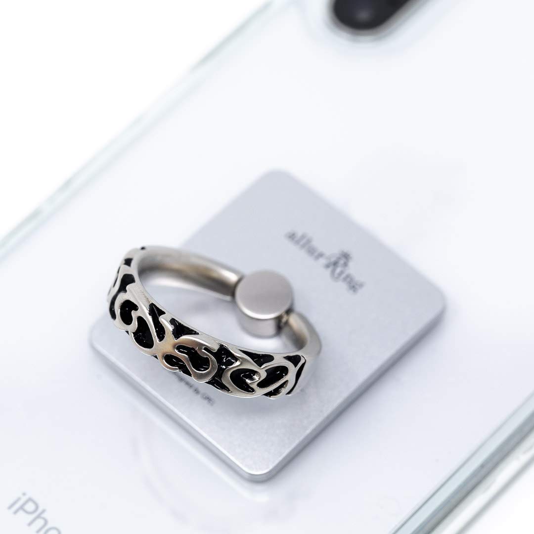 360° Rotating Phone Ring Holder - Matte Silver Stand & Grip for Watching Videos