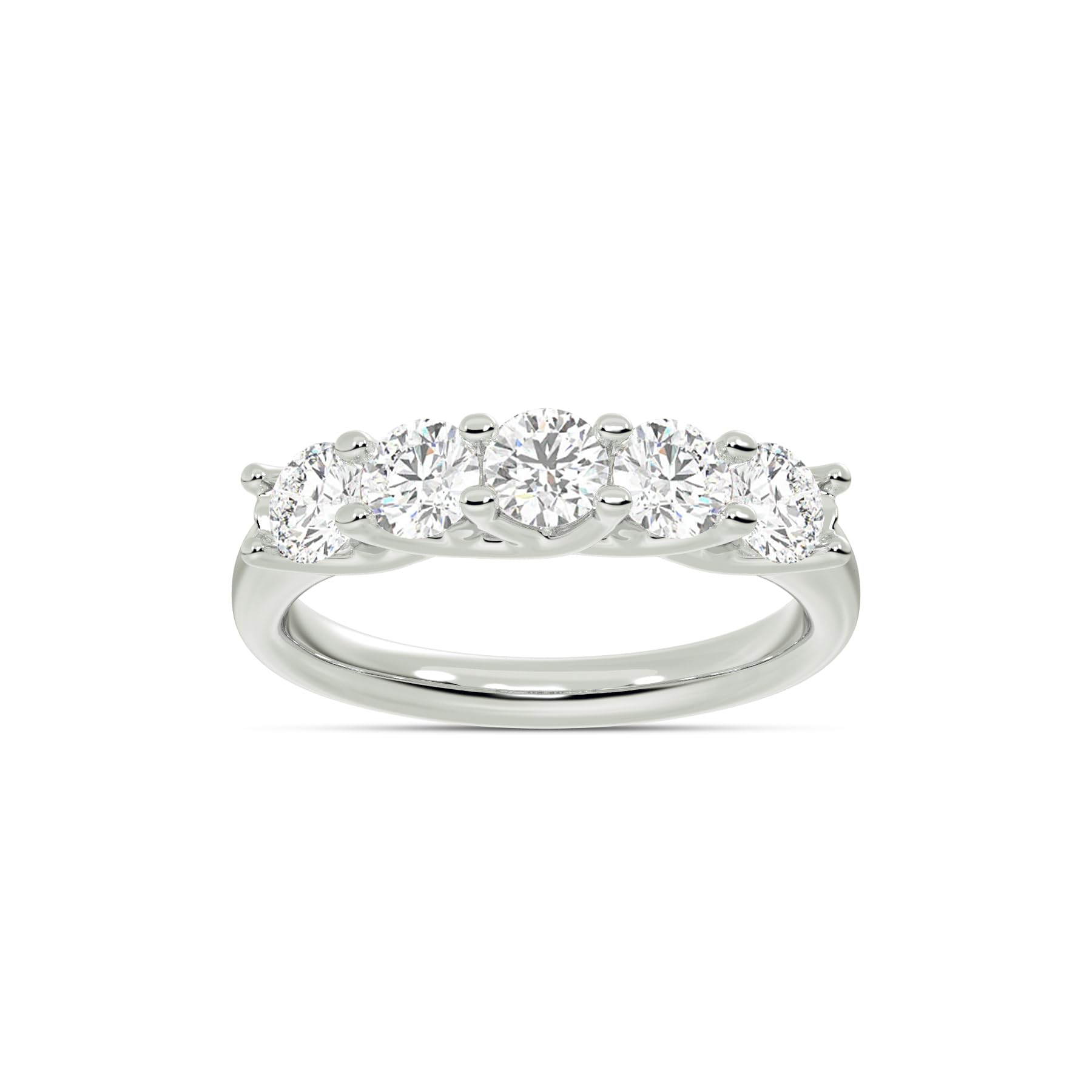 Lab Grown Diamond Rings for Women - 10K Solid Yellow & White Gold Five Stone Anniversary Band (1/4-1 CTW) | Certified Wedding Ring Set for Brides, Engagement Gift & Special Occasions
