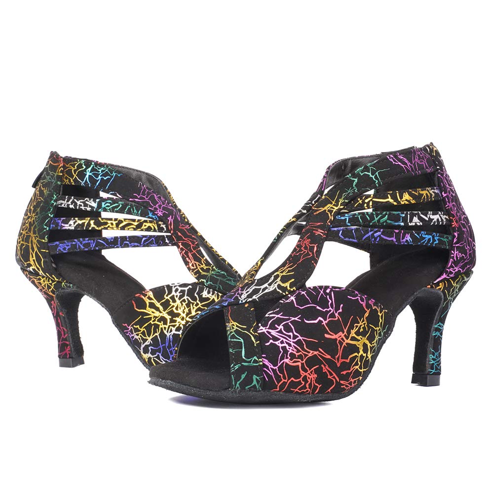 SWDZM Women Latin Chacha Modern Salsa Performance Ballroom Dance Shoes WH-7013 - Professional Competition Practice Social Dance Party Wedding Performance