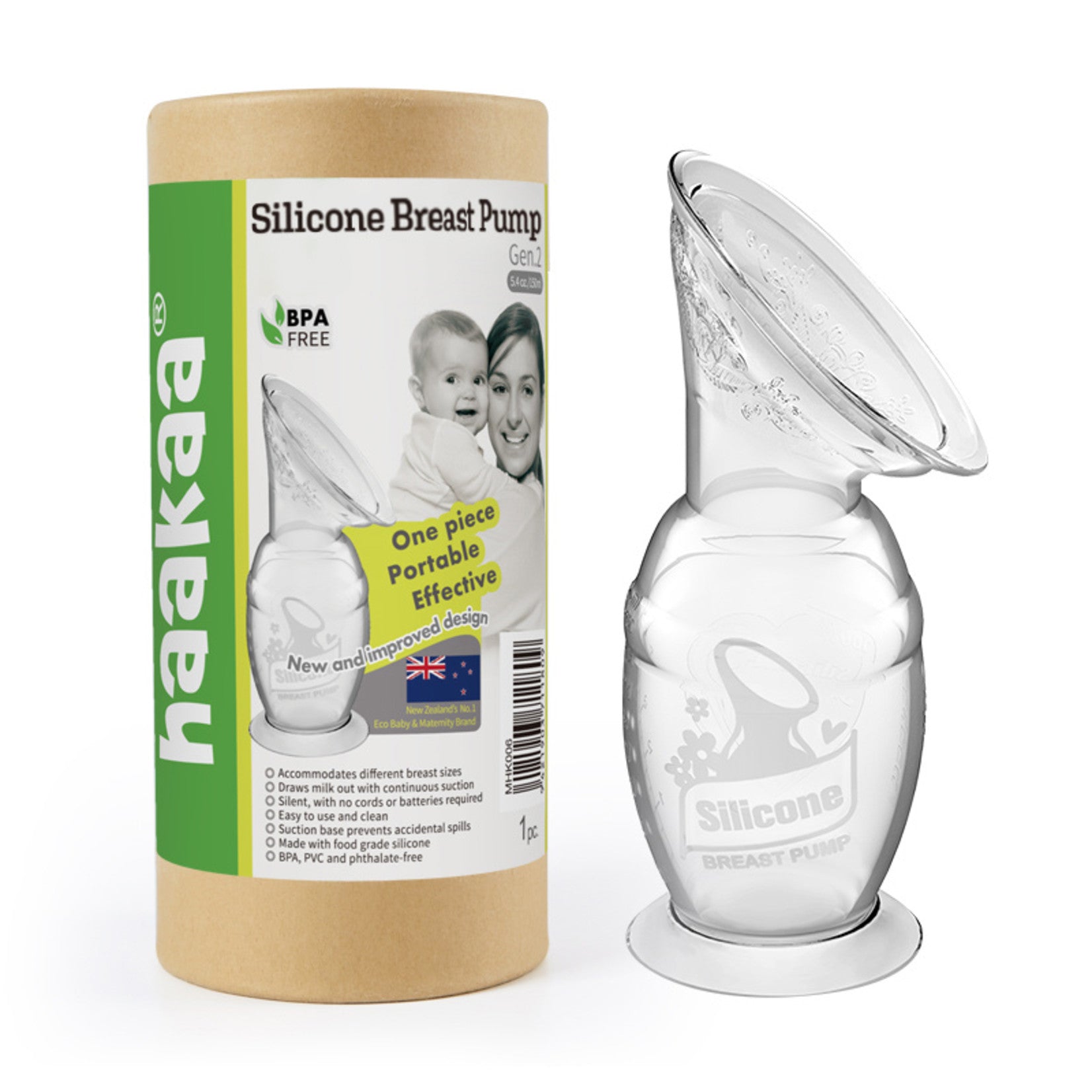 Hands-Free Silicone Breast Pump with Strong Suction Base - 2nd Gen 150ml - Perfect for Busy Moms, Nursing at Work or On-the-Go Breastfeeding