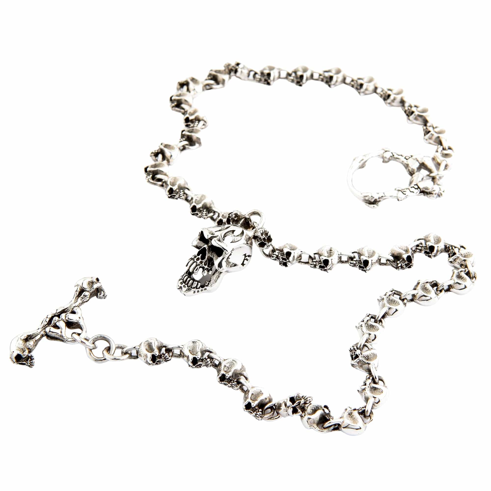 925 Sterling Silver Skull Chain Necklace for Men - Gothic Punk Biker Jewelry - Perfect for Motorcycle Riders, Rock Music Fans and Edgy Fashion Accessories