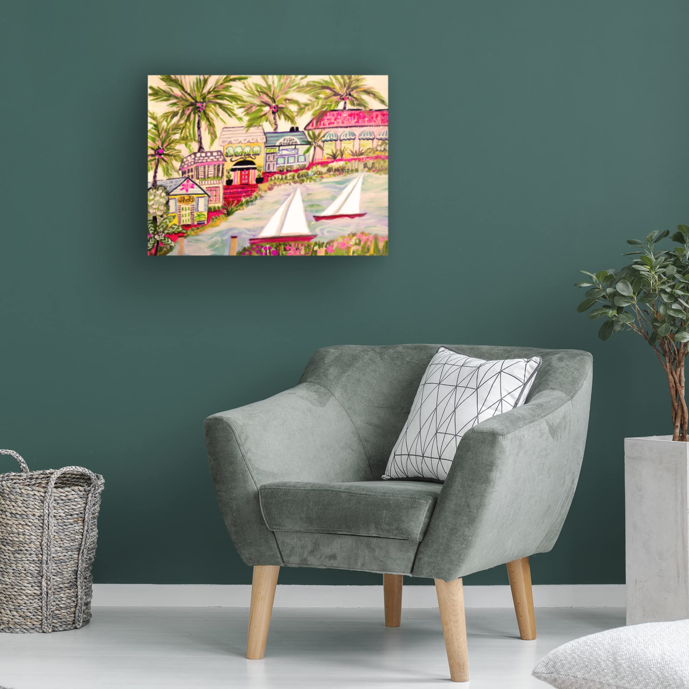 Karen Fields 'Smooth Sailing II' Canvas Wall Art Print - Nautical Beach Decor for Living Room, Bedroom & Office - Premium Trademark Fine Art Collection