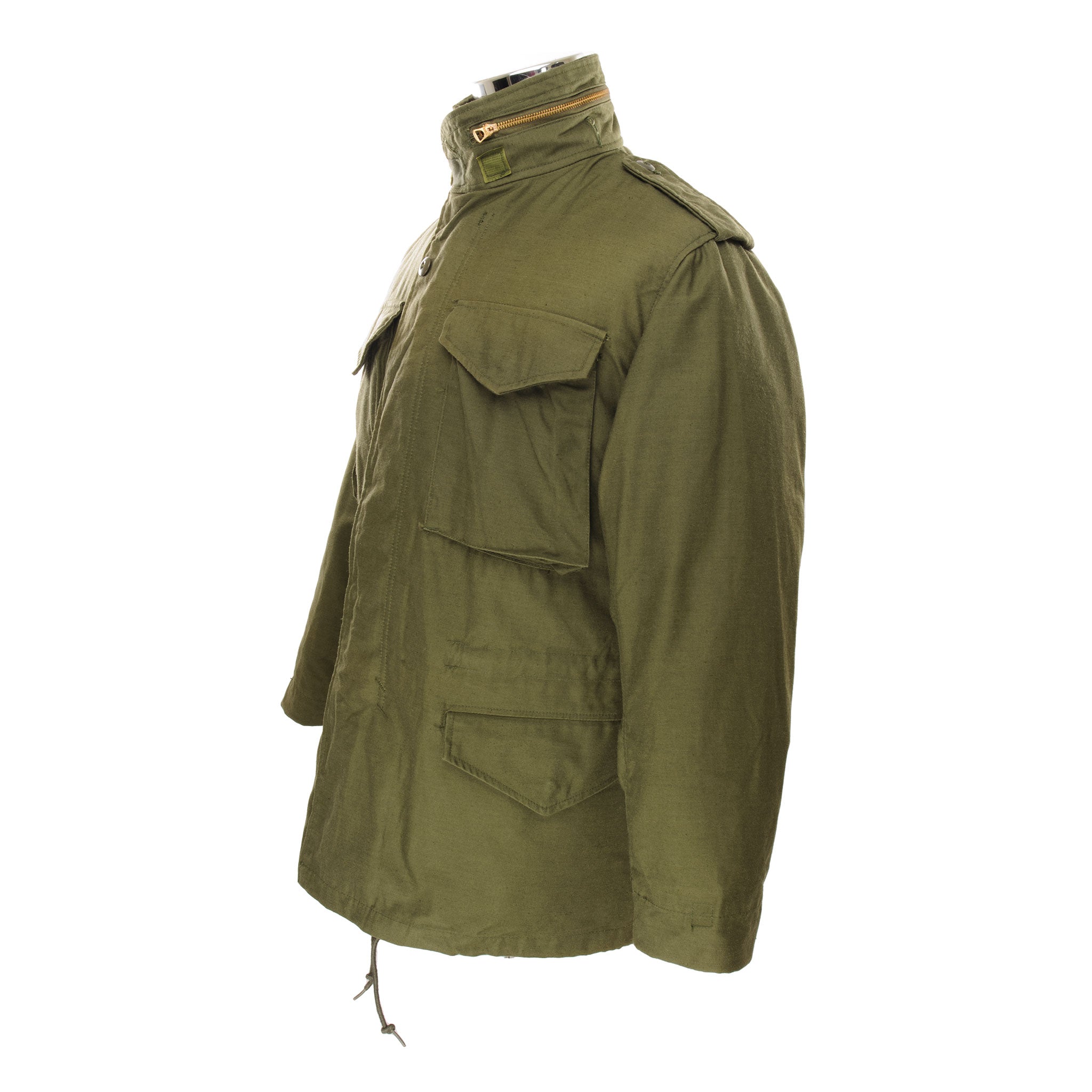Vintage US Army M-1965 M65 Field Jacket 1980s Small Regular Size - Military Surplus Olive Green Outerwear for Men, Outdoor Camping & Hiking Gear