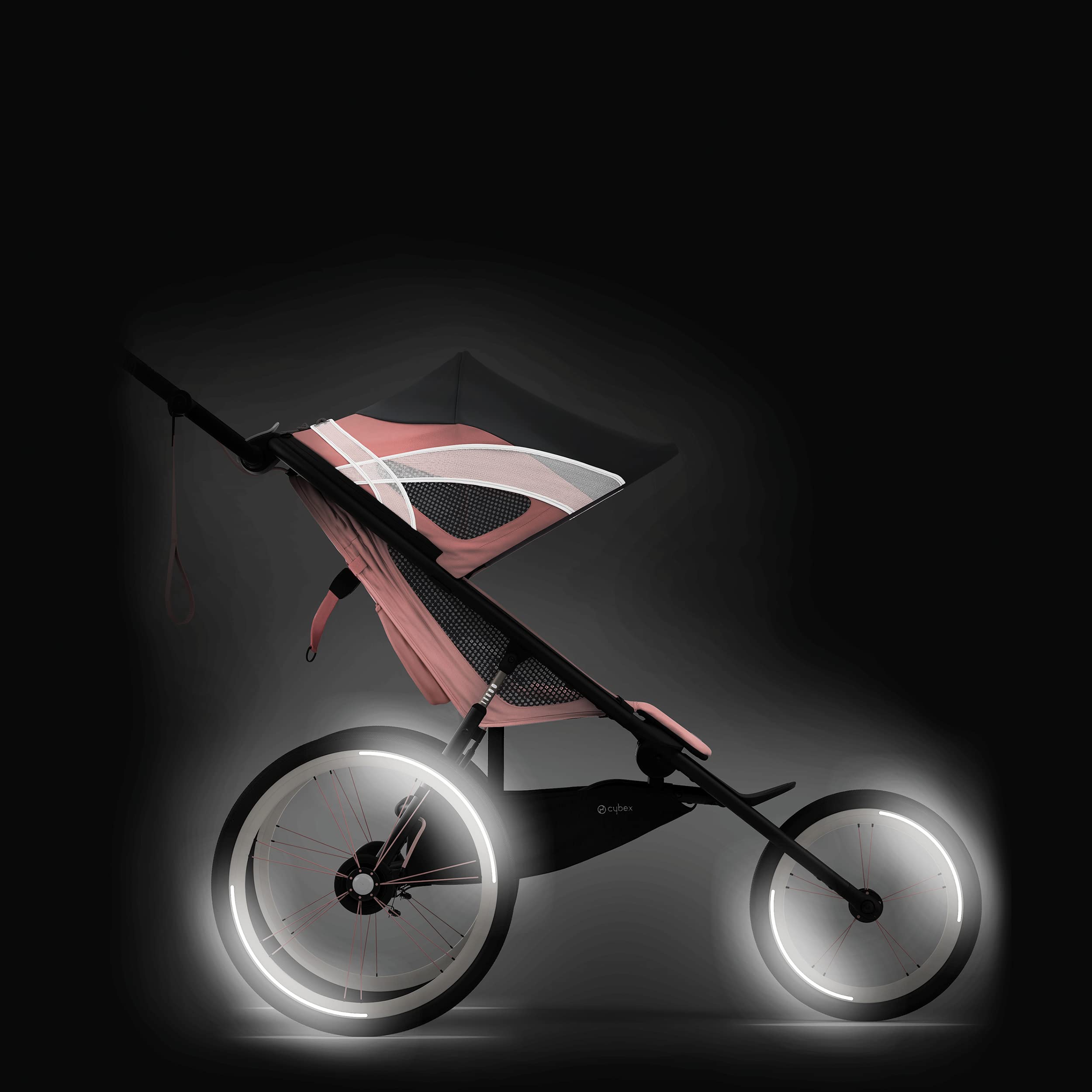 Cybex AVI Jogging Stroller Frame - Lightweight & Durable Black & Pink Design for Active Parents | Perfect for Running, Walking & Outdoor Adventures with Baby