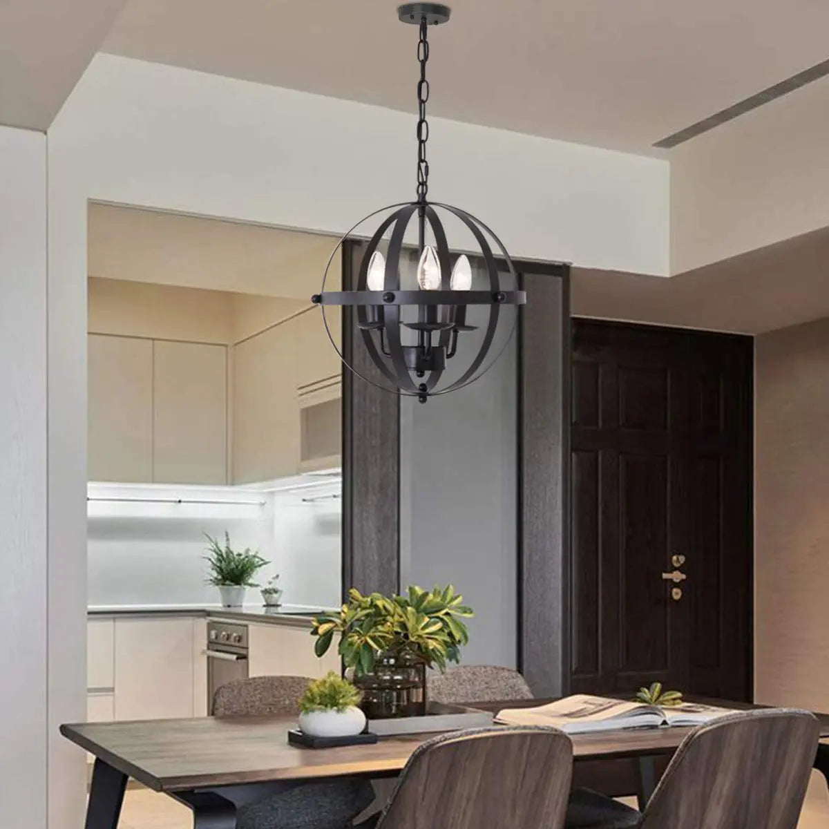 Brielle Vintage Drum Chandelier - Classic Elegant Ceiling Light Fixture for Dining Room, Bedroom & Living Room Decor