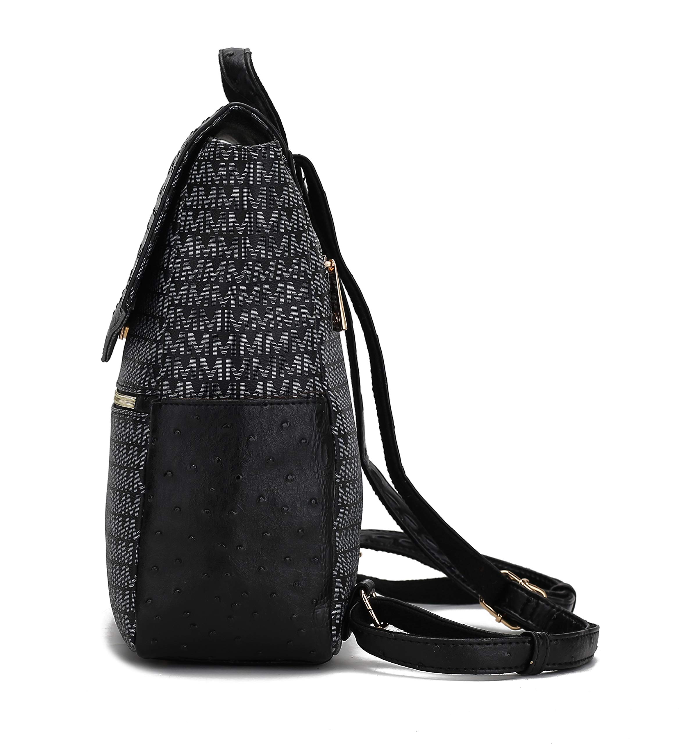 MKF Collection Vegan Leather Backpack for Women - Stylish Top Handle Multi-Pocket Bookbag, Fashionable Travel Backpack for Work, School & Daily Commute