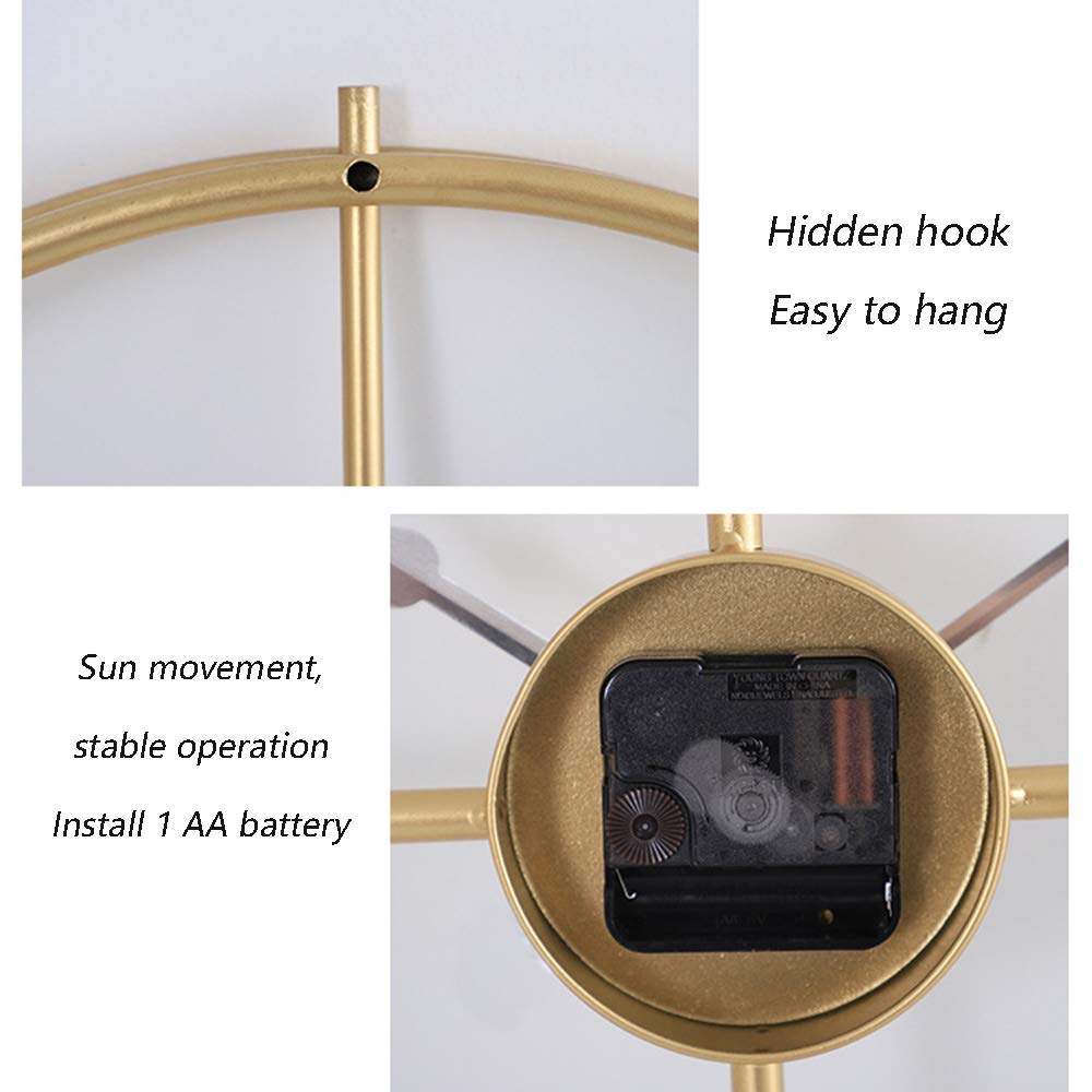 Stylish Gold Round Silent Electronic Wall Clock - Modern Home Decor for Living Room, Bedroom & Office - Perfect for Sofa Background & Stylish Interior Design