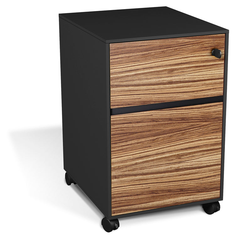 400 Series Wooden Mobile Pedestal with 1 Supply Drawer & 1 Hanging File Drawer - Perfect for Office Organization and Home Workspace Storage