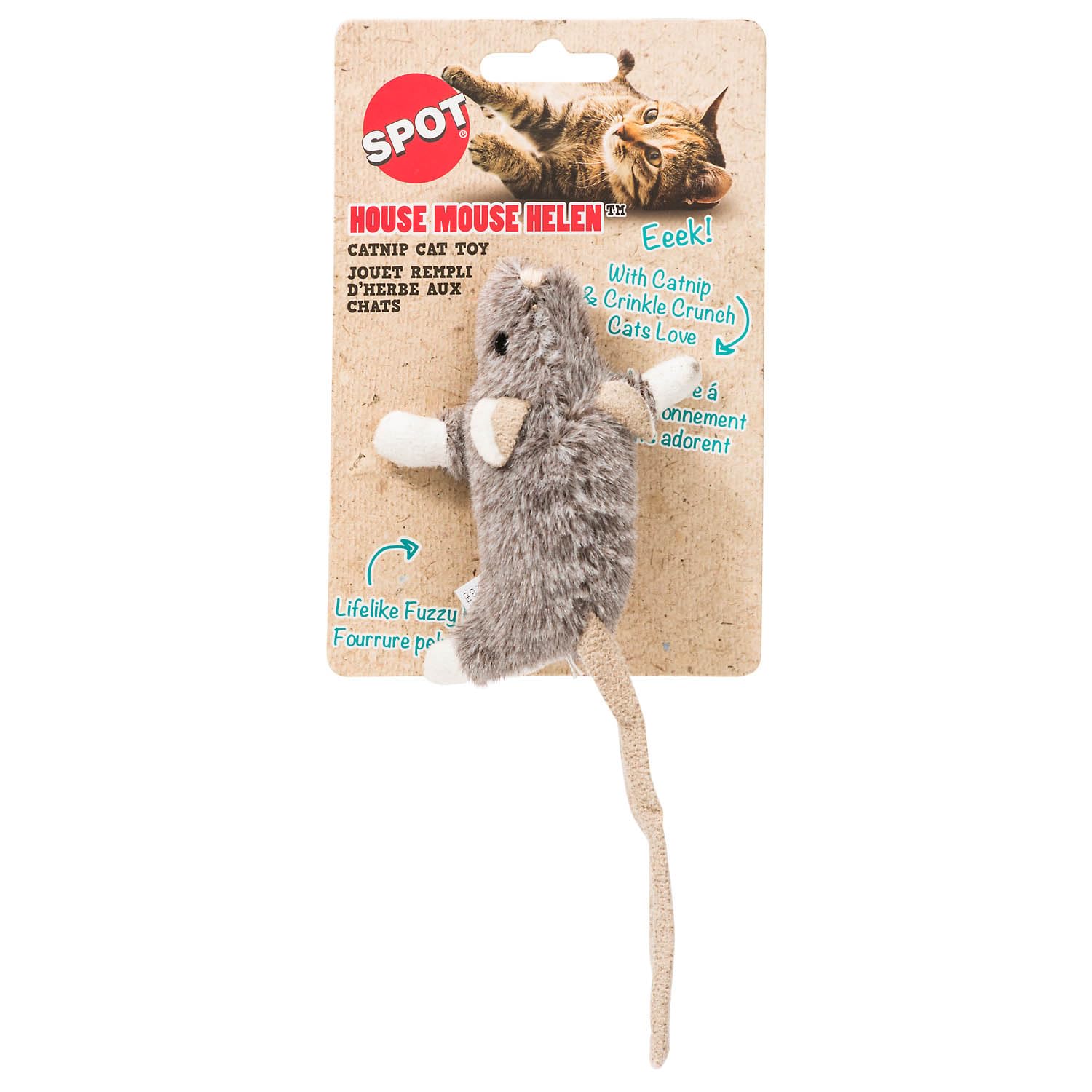 SPOT Ethical Pets 52082 Catnip Toys for Cats - Interactive House Mouse Helen Toy with Organic Catnip - Perfect for Playtime, Training & Stress Relief