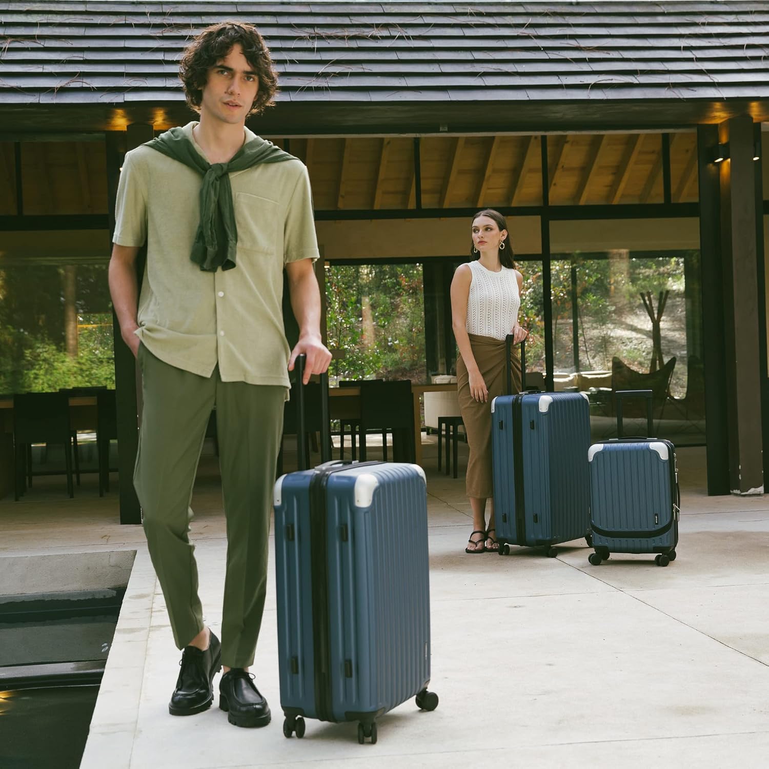 LEVEL8 Grace 3-Piece Hardshell Luggage Set with Spinner Wheels & TSA Lock - 20