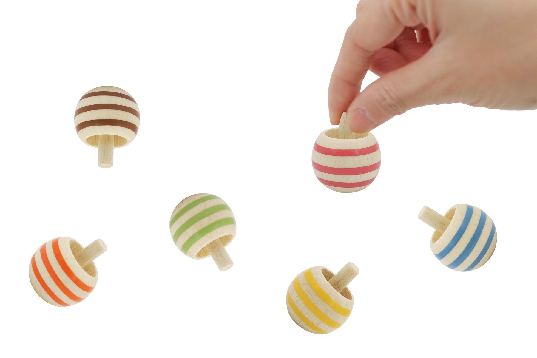 Premium Wooden Spinning Top Toy - Classic Flip Over Design for Kids & Adults - Perfect for Stress Relief, Party Favors, and Family Game Nights