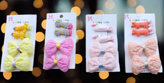 **SIA VENDORS Hair Clips for Girls & Women - Unisex Alligator Clips with Unicorn & Grosgrain Ribbon - Luxury Satin Scrunchies & Barrettes (Pack of 2, Polka Dot) - Perfect for School, Parties & Everyday Styling**
